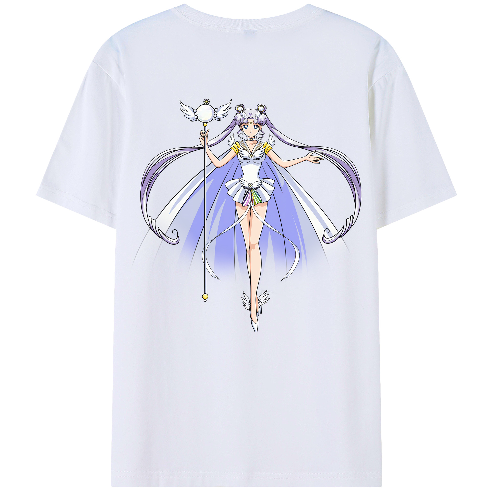 （画像用） 美少女戦士セーラームーン 月野 うさぎ つきの うさぎ Sailor Moon Tsukino Usagi 綿100％ メンズ半袖Tシャツ（バックプリント） 通気性