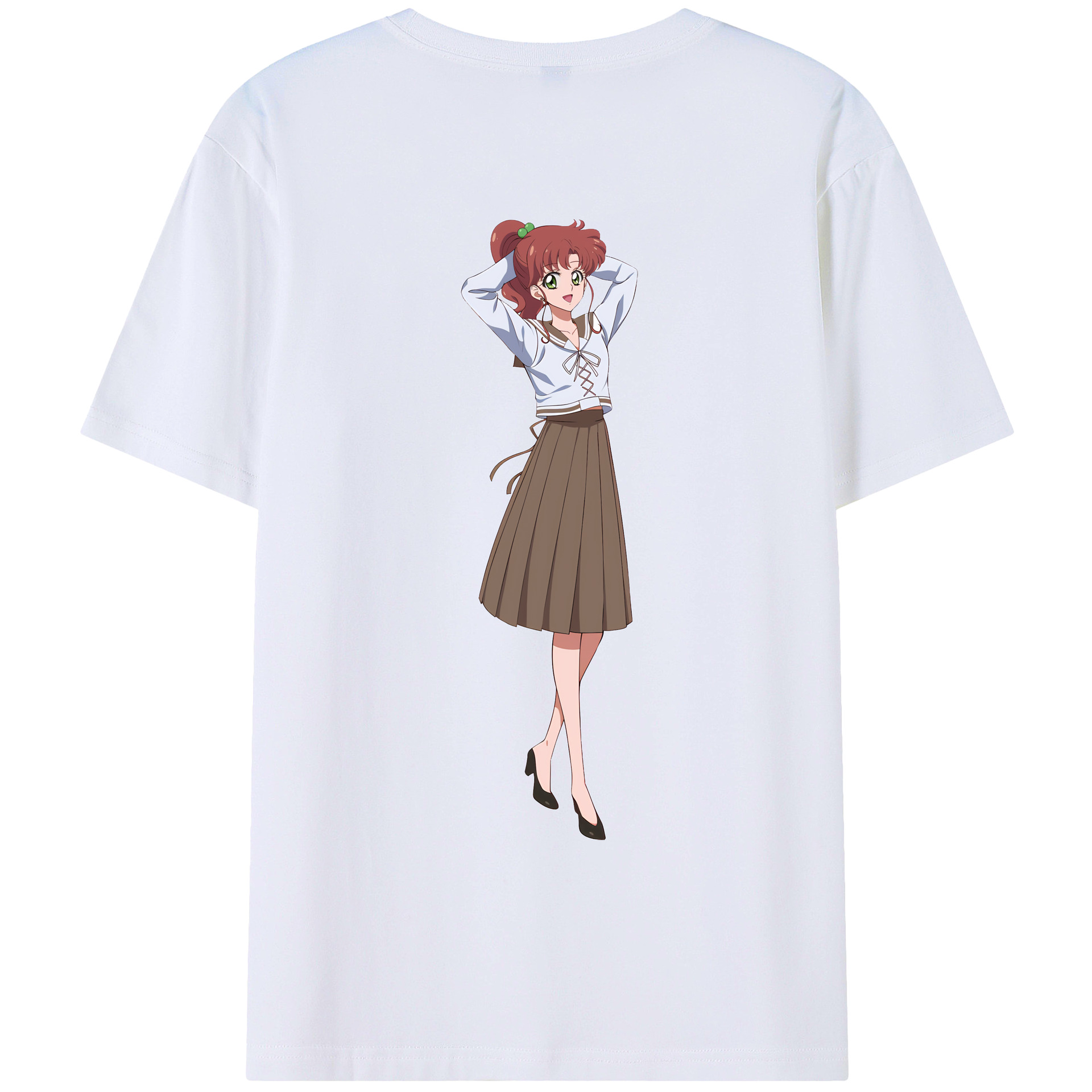 （画像用） 美少女戦士セーラームーン 木野 まこと きの まこと Sailor Moon Kino Makoto （セーラージュピター；Sailor Jupiter） 綿100％ メンズ半袖Tシャツ（バックプリント） 通気性
