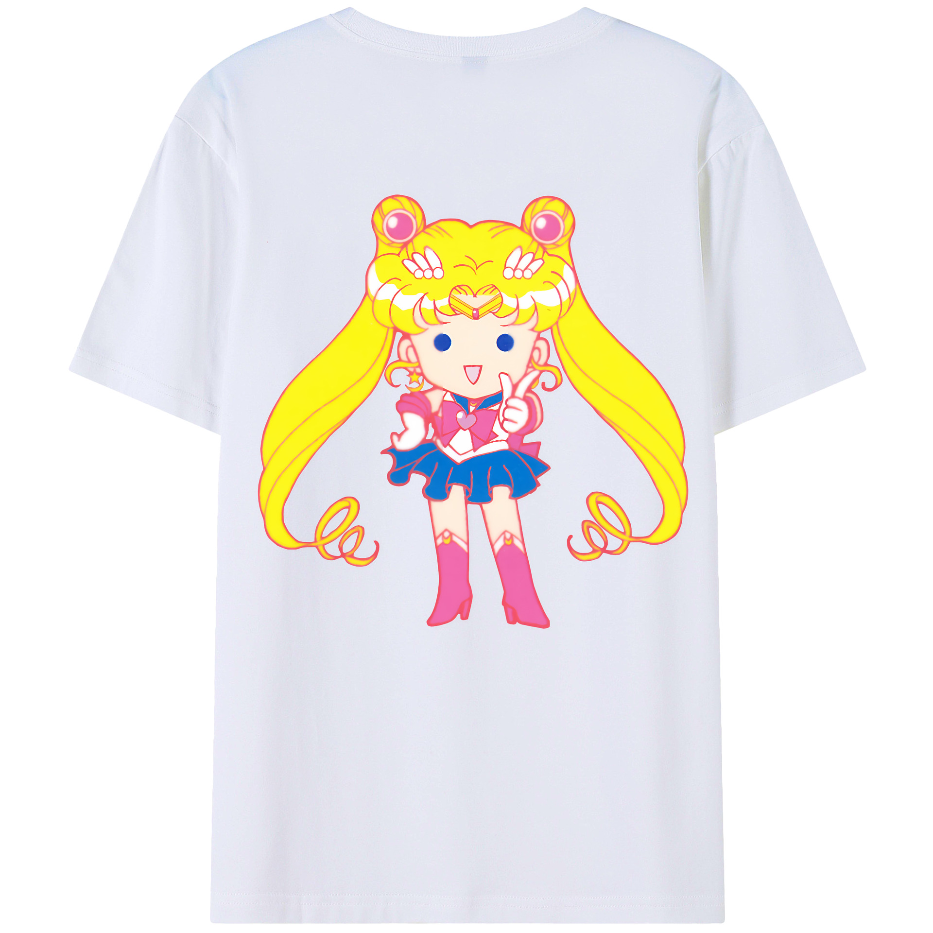 （画像用） 美少女戦士セーラームーン 月野 うさぎ つきの うさぎ Sailor Moon Tsukino Usagi 綿100％ メンズ半袖Tシャツ（バックプリント） 通気性