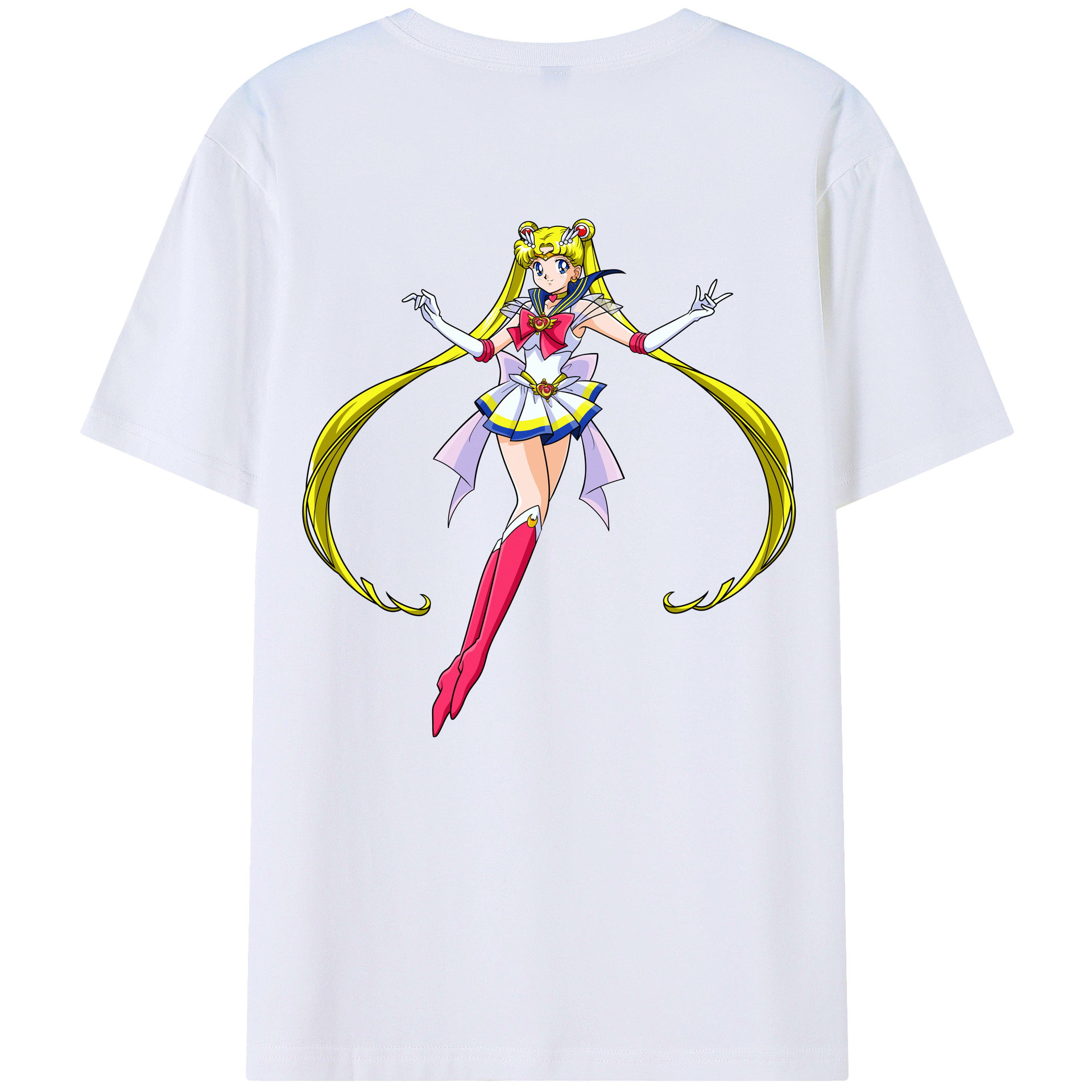 （画像用） 美少女戦士セーラームーン 月野 うさぎ つきの うさぎ Sailor Moon Tsukino Usagi 綿100％ メンズ半袖Tシャツ（バックプリント） 通気性