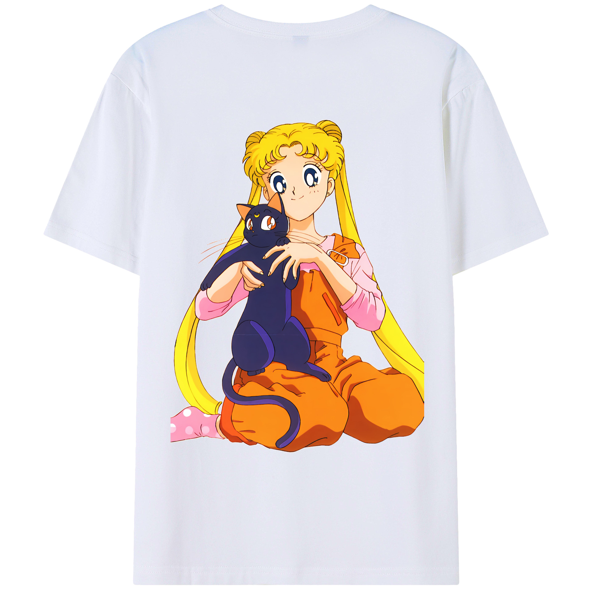 （画像用） 美少女戦士セーラームーン 愛野 美奈子 あいの みなこ Sailor Moon Aino Minako 綿100％ メンズ半袖Tシャツ（バックプリント） 通気性