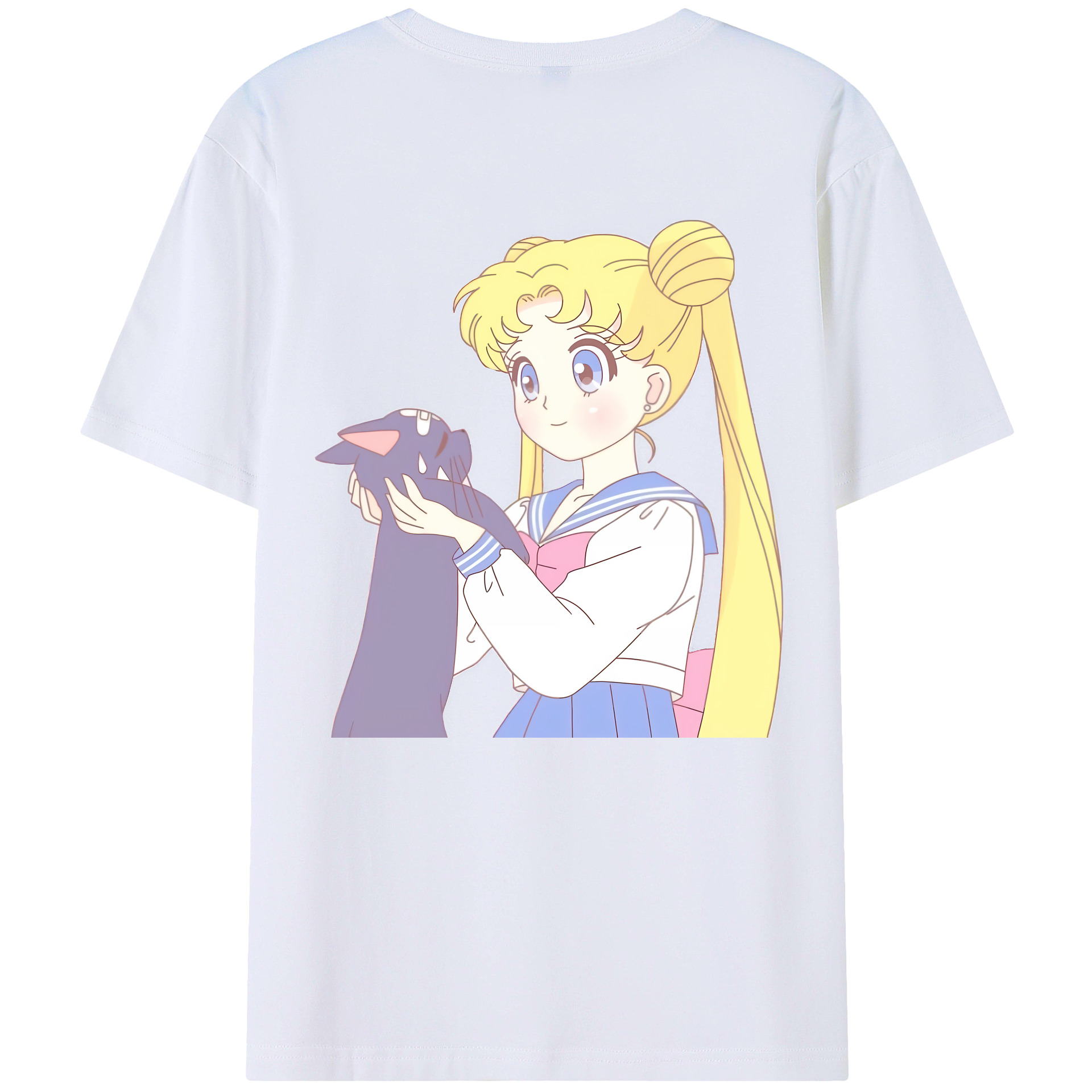 （画像用） 美少女戦士セーラームーン 愛野 美奈子 あいの みなこ Sailor Moon Aino Minako 綿100％ メンズ半袖Tシャツ（バックプリント） 通気性