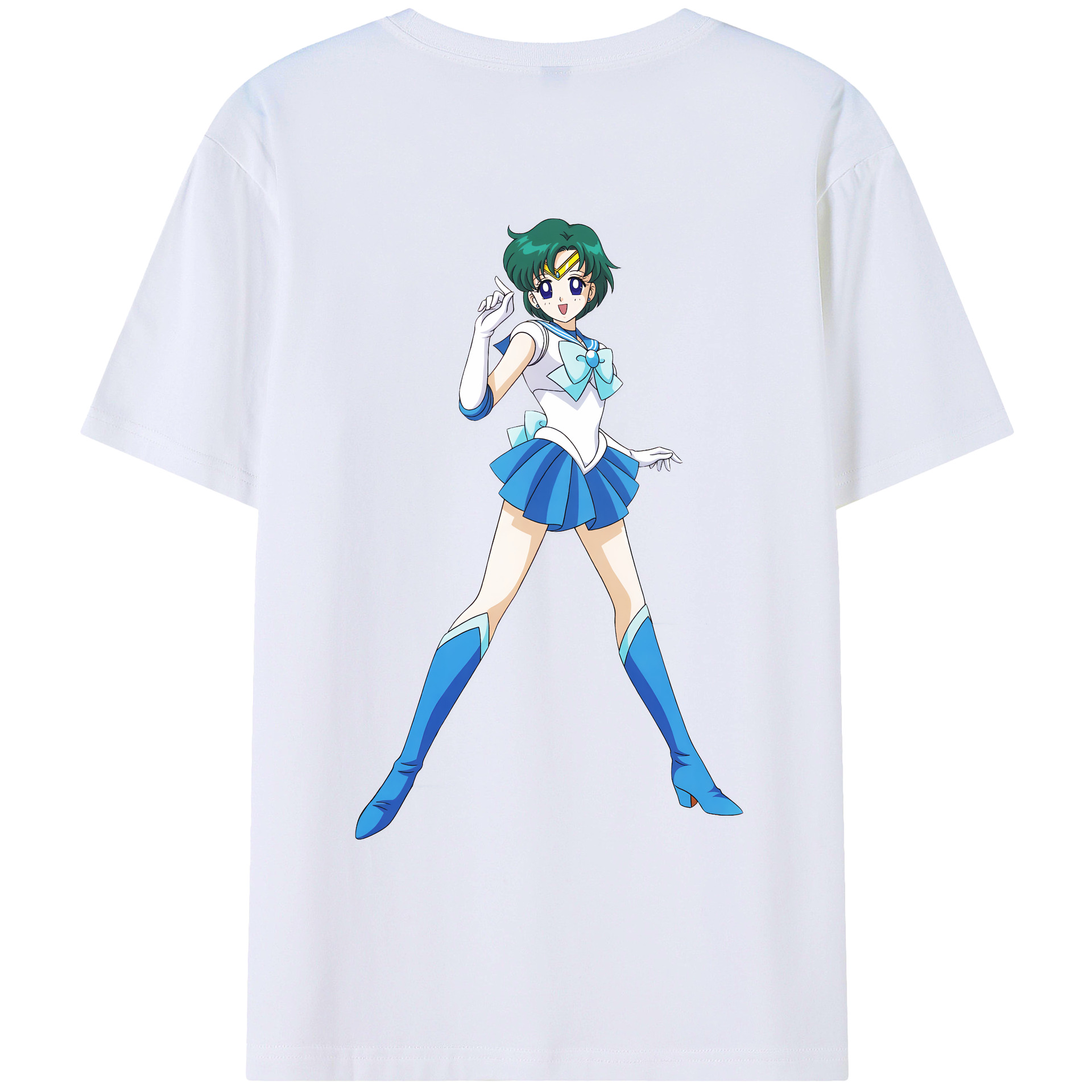 （画像用） 美少女戦士セーラームーン 海王 みちる（かいおう みちる） Sailor Moon Kaiou Michiru 綿100％ メンズ半袖Tシャツ（バックプリント） 通気性
