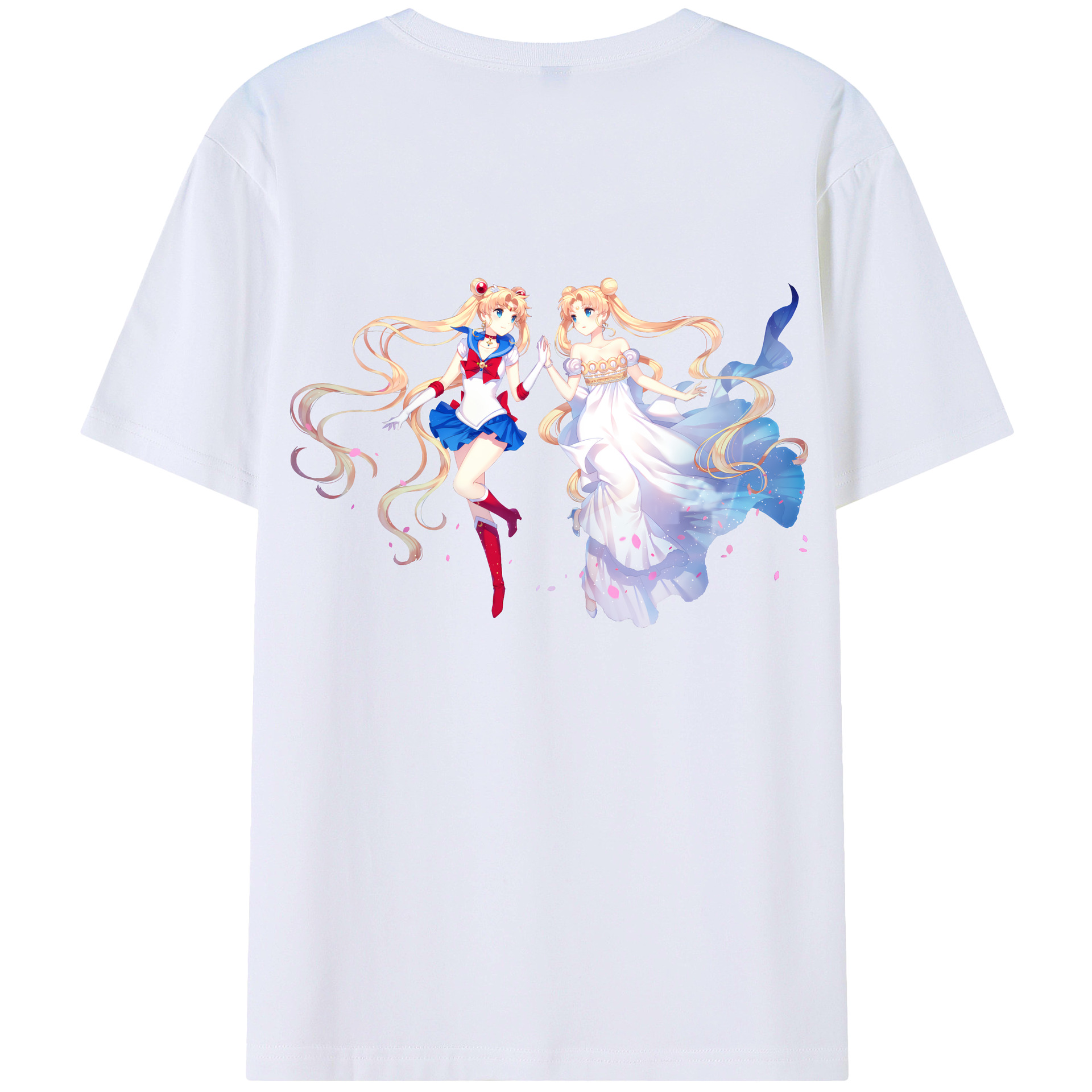 （画像用） 美少女戦士セーラームーン 月野 うさぎ つきの うさぎ Sailor Moon Tsukino Usagi 綿100％ メンズ半袖Tシャツ（バックプリント） 通気性