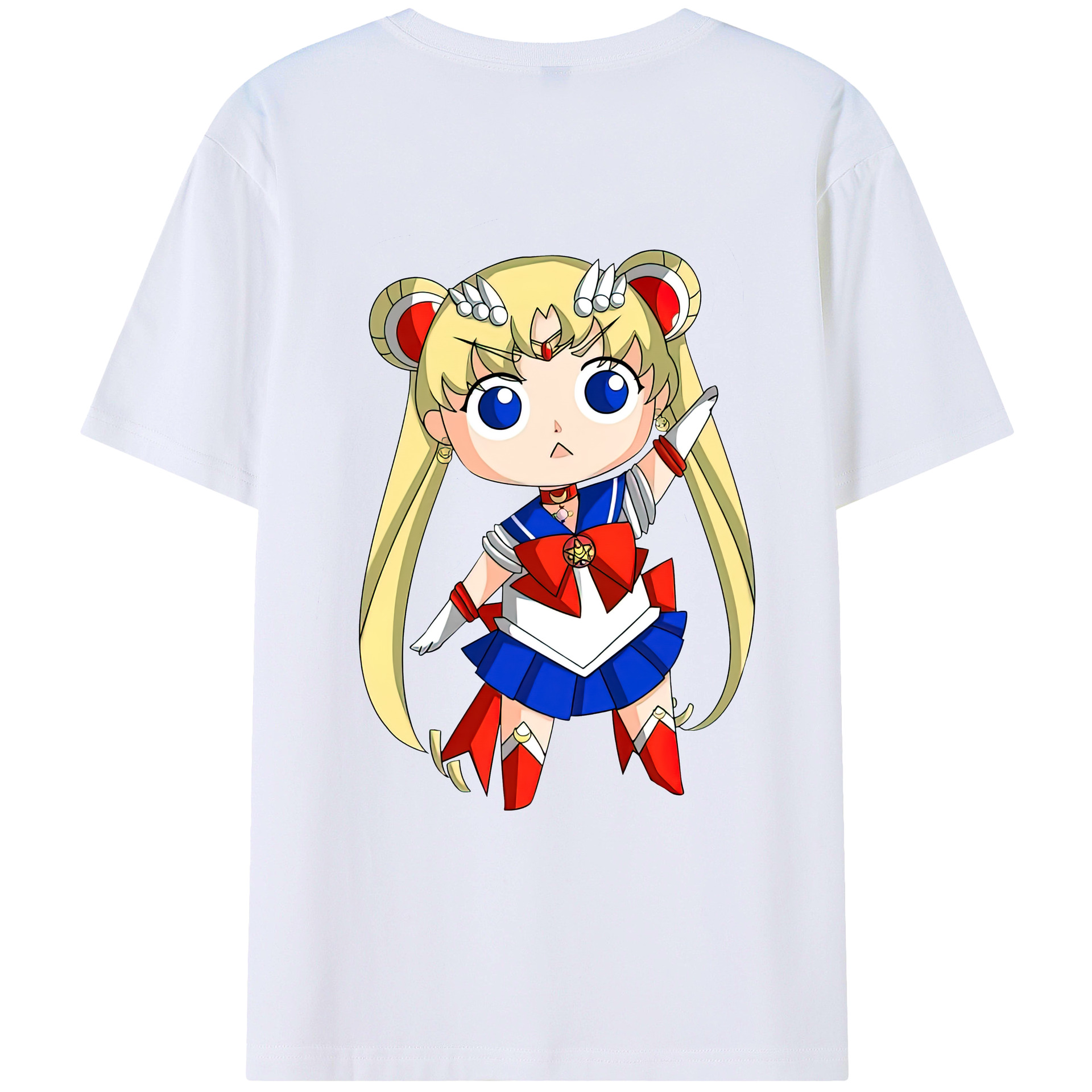 （画像用） 美少女戦士セーラームーン 月野 うさぎ つきの うさぎ Sailor Moon Tsukino Usagi 綿100％ メンズ半袖Tシャツ（バックプリント） 通気性