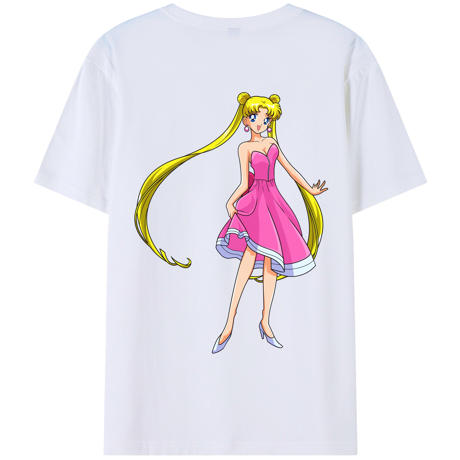 （画像用） 美少女戦士セーラームーン 愛野 美奈子 あいの みなこ Sailor Moon Aino Minako 綿100％ メンズ半袖Tシャツ（バックプリント） 通気性
