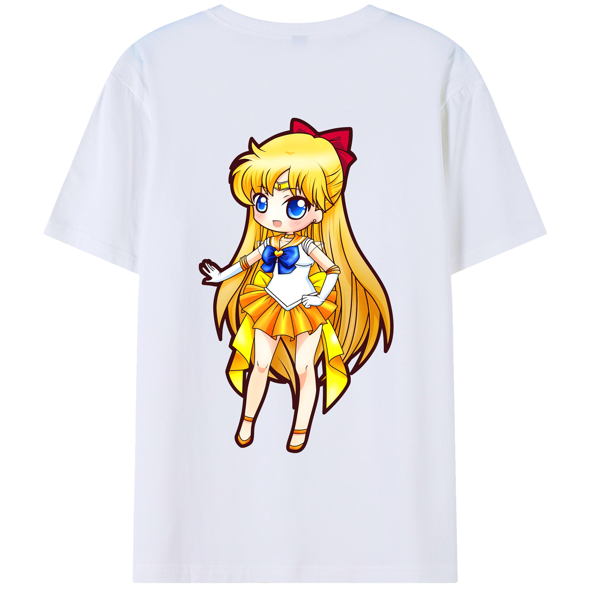 （画像用） 美少女戦士セーラームーン 愛野 美奈子 あいの みなこ Sailor Moon Aino Minako 綿100％ メンズ半袖Tシャツ（バックプリント） 通気性