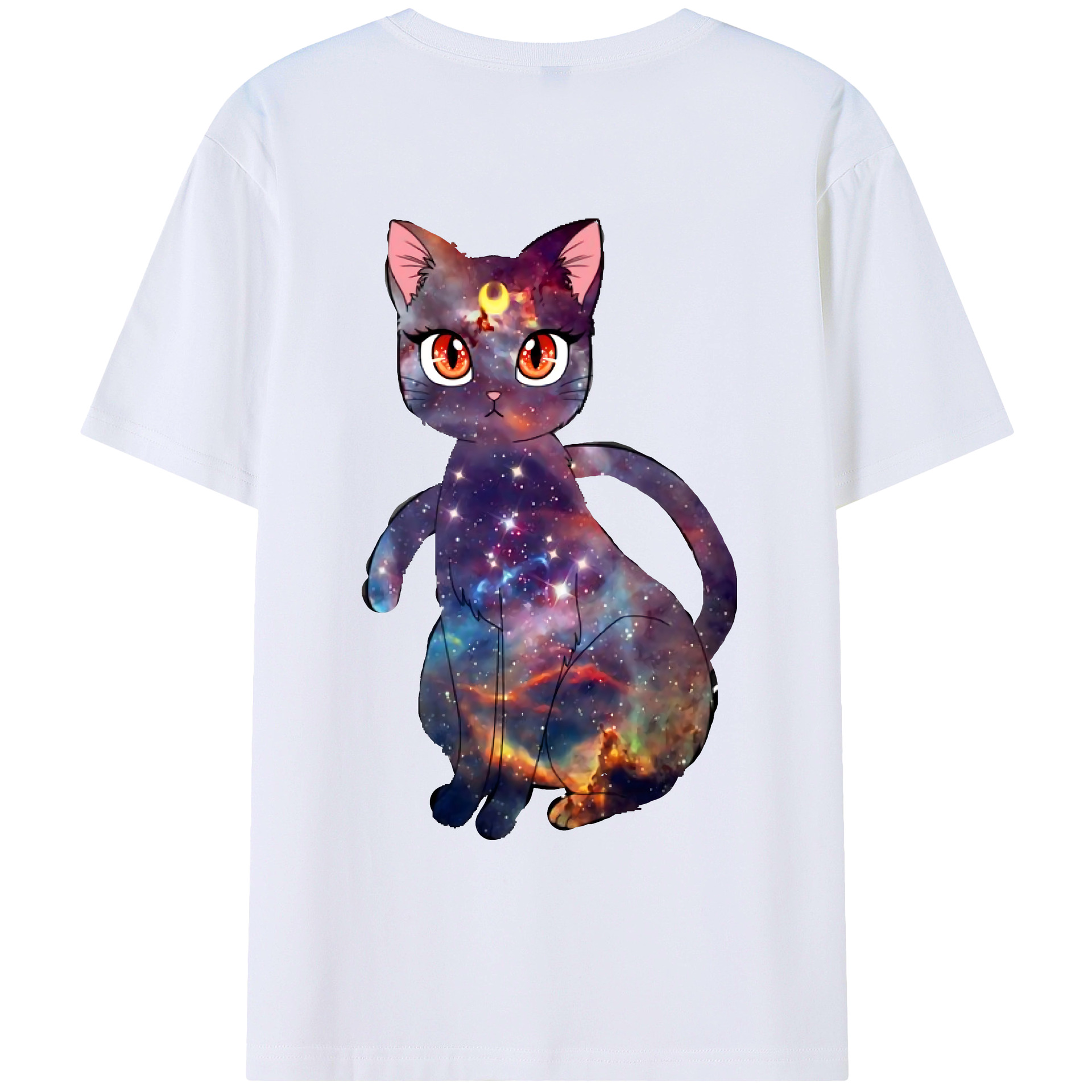 （画像用） 美少女戦士セーラームーン Sailor Moon 綿100％ メンズ半袖Tシャツ（バックプリント） 通気性
