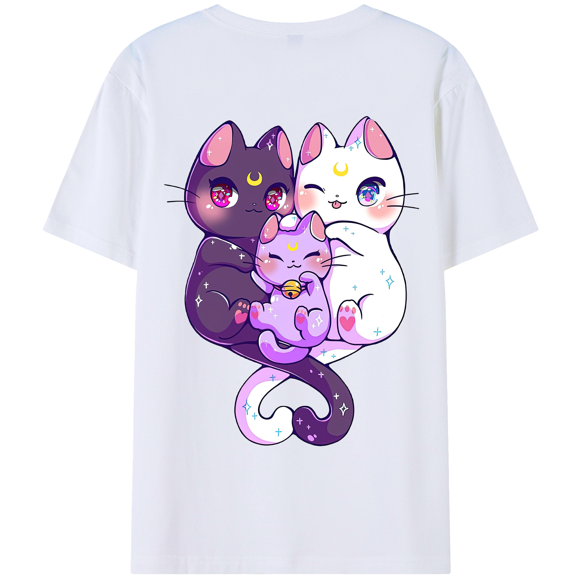 （画像用） 美少女戦士セーラームーン Sailor Moon 綿100％ メンズ半袖Tシャツ（バックプリント） 通気性