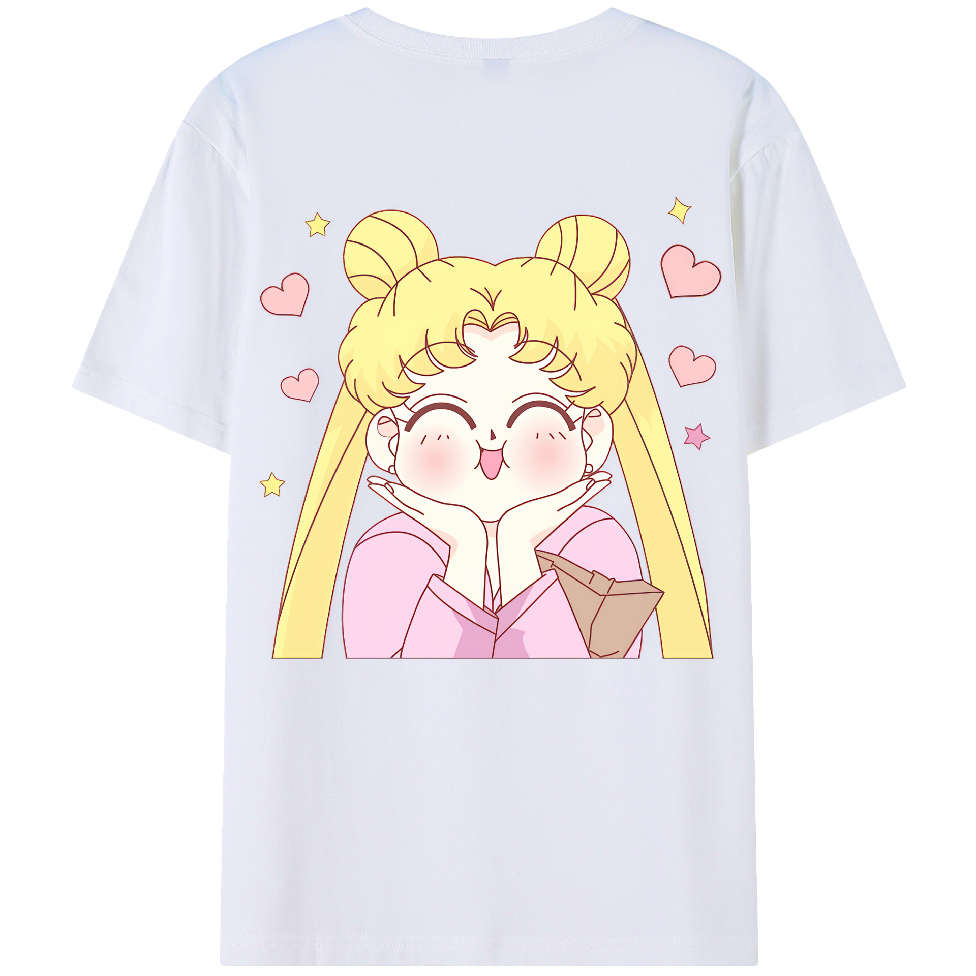 （画像用） 美少女戦士セーラームーン 愛野 美奈子 あいの みなこ Sailor Moon Aino Minako 綿100％ メンズ半袖Tシャツ（バックプリント） 通気性