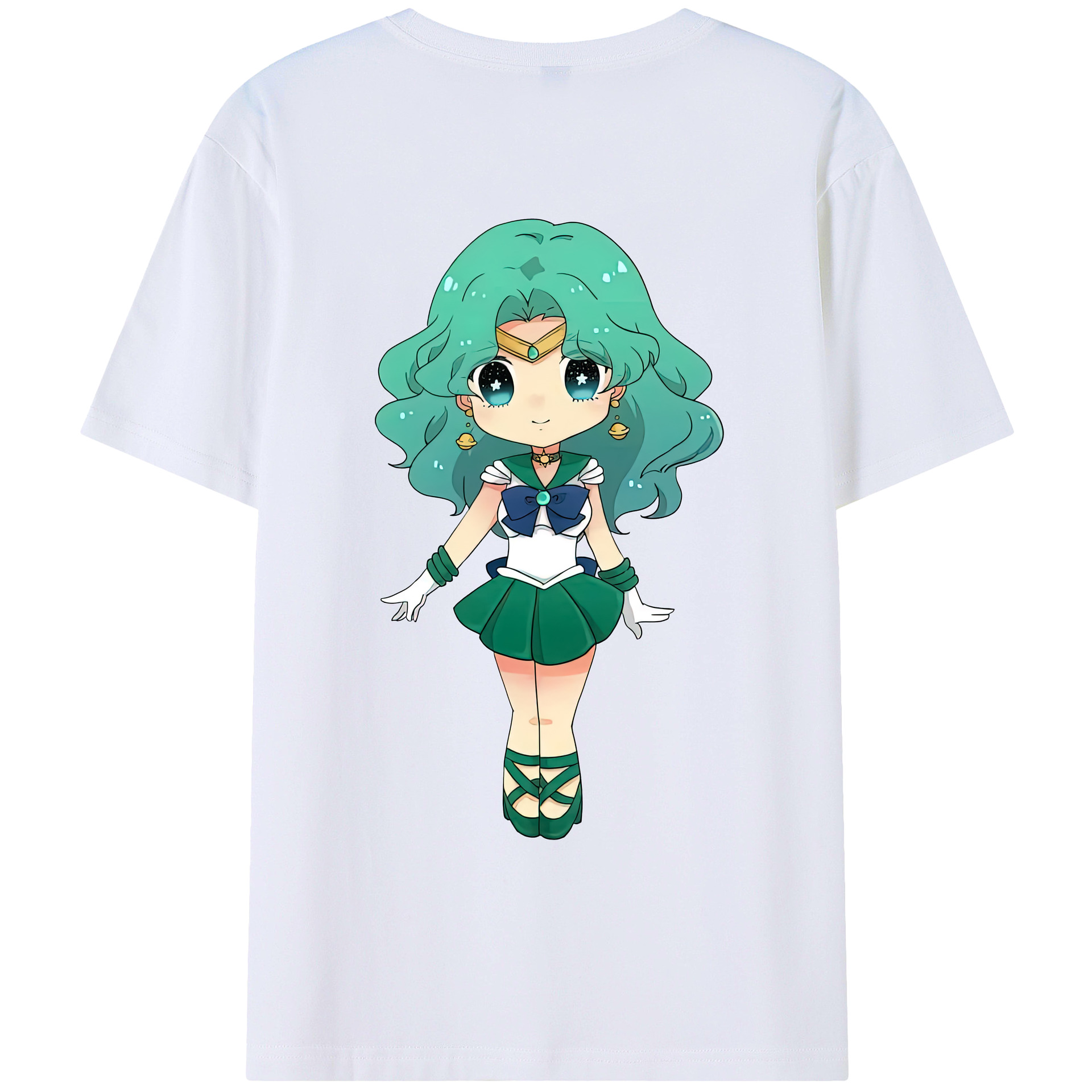 （画像用） 美少女戦士セーラームーン 海王 みちる（かいおう みちる） Sailor Moon Kaiou Michiru 綿100％ メンズ半袖Tシャツ（バックプリント） 通気性