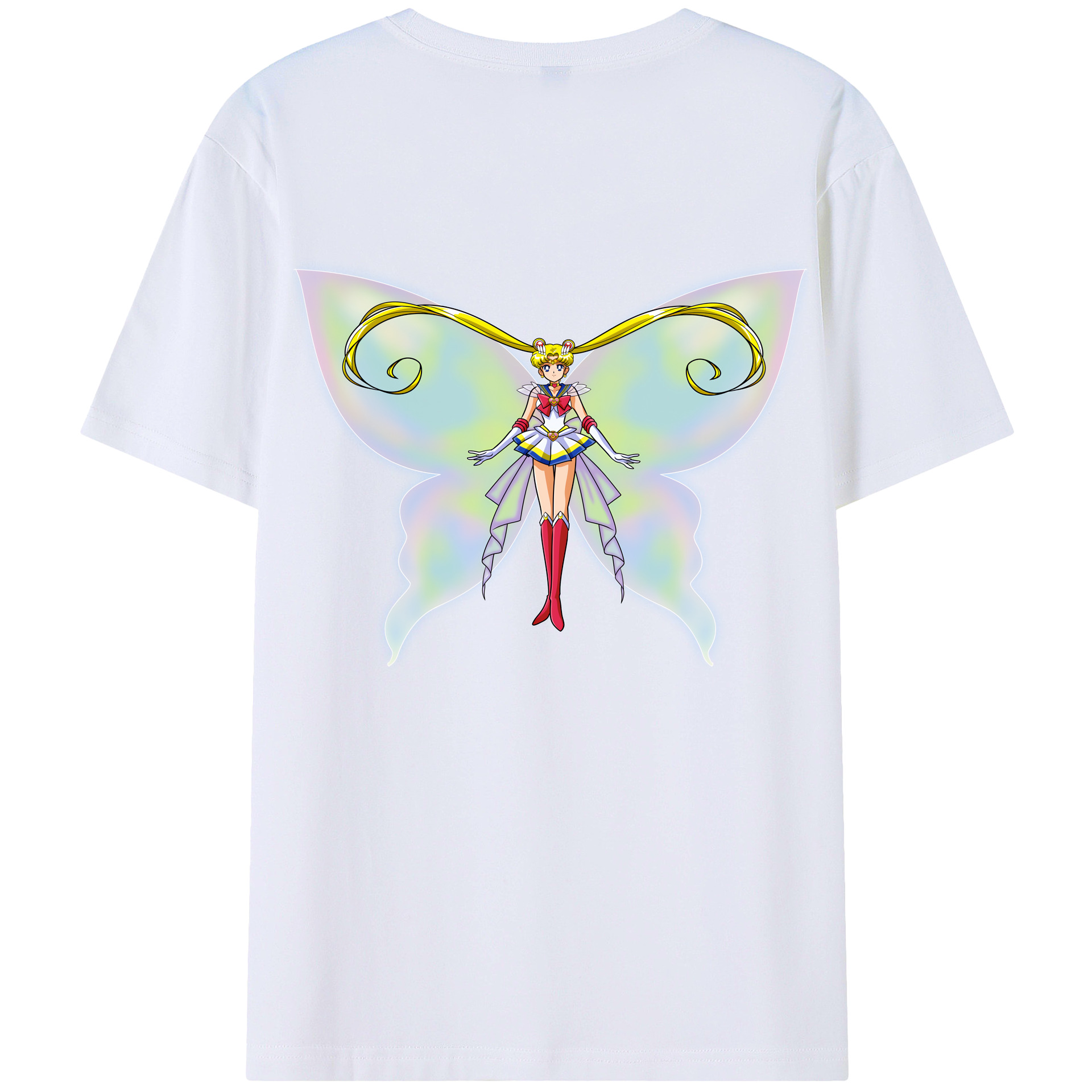（画像用） 美少女戦士セーラームーン 月野 うさぎ つきの うさぎ Sailor Moon Tsukino Usagi 綿100％ メンズ半袖Tシャツ（バックプリント） 通気性