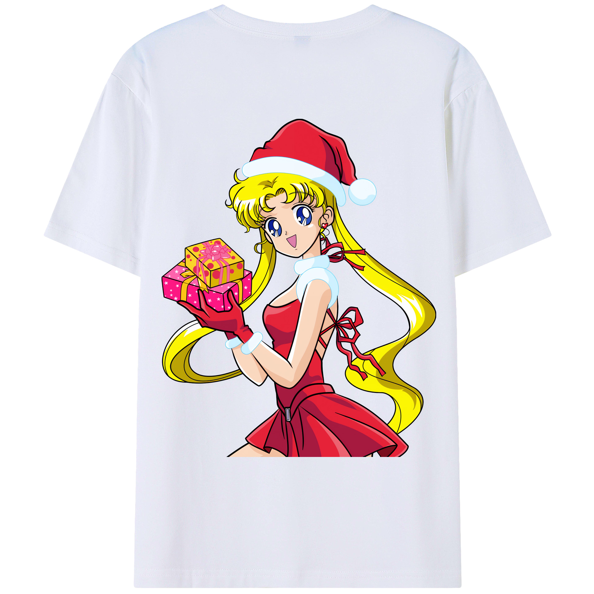 （画像用） 美少女戦士セーラームーン 月野 うさぎ つきの うさぎ Sailor Moon Tsukino Usagi 綿100％ メンズ半袖Tシャツ（バックプリント） 通気性