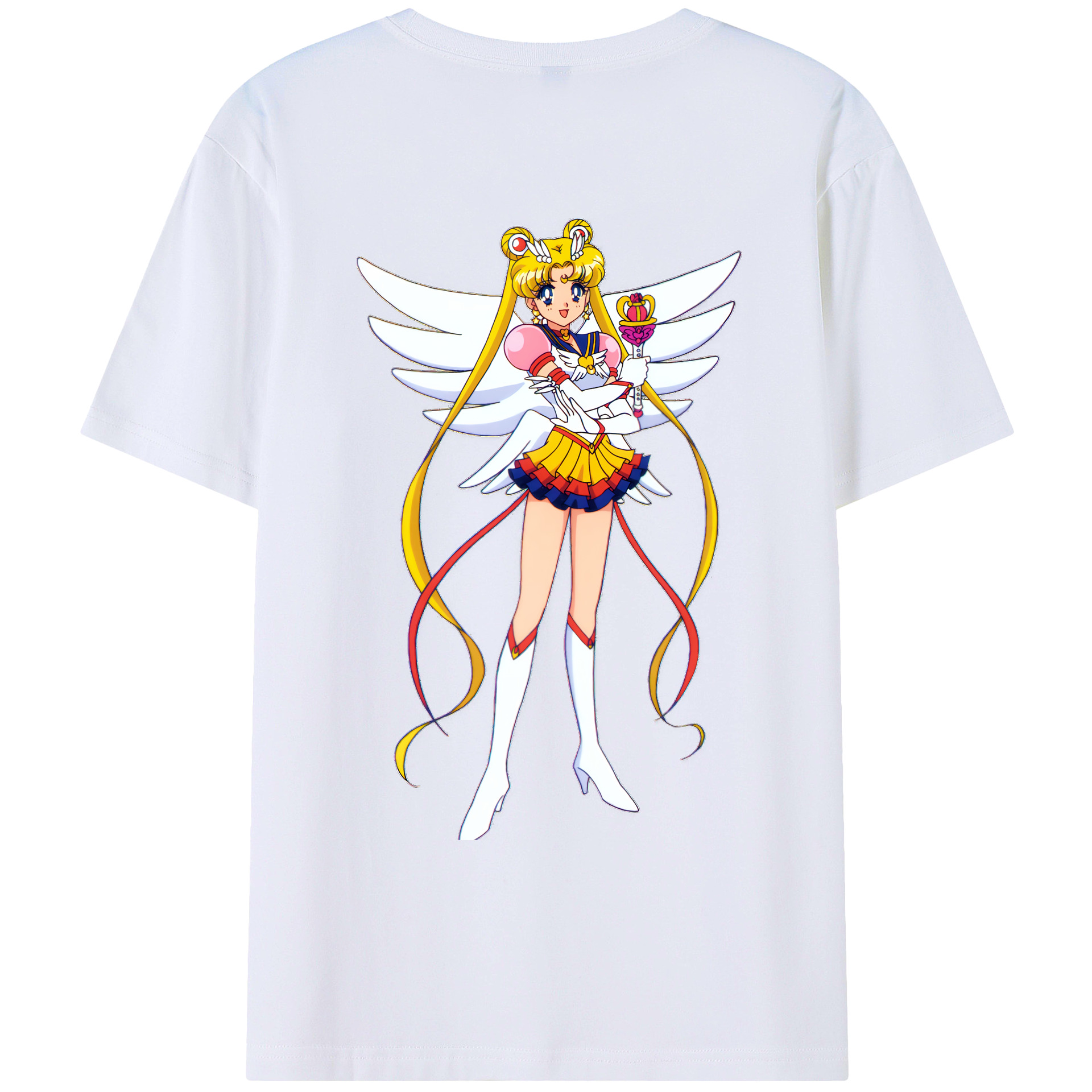 （画像用） 美少女戦士セーラームーン 月野 うさぎ つきの うさぎ Sailor Moon Tsukino Usagi 綿100％ メンズ半袖Tシャツ（バックプリント） 通気性