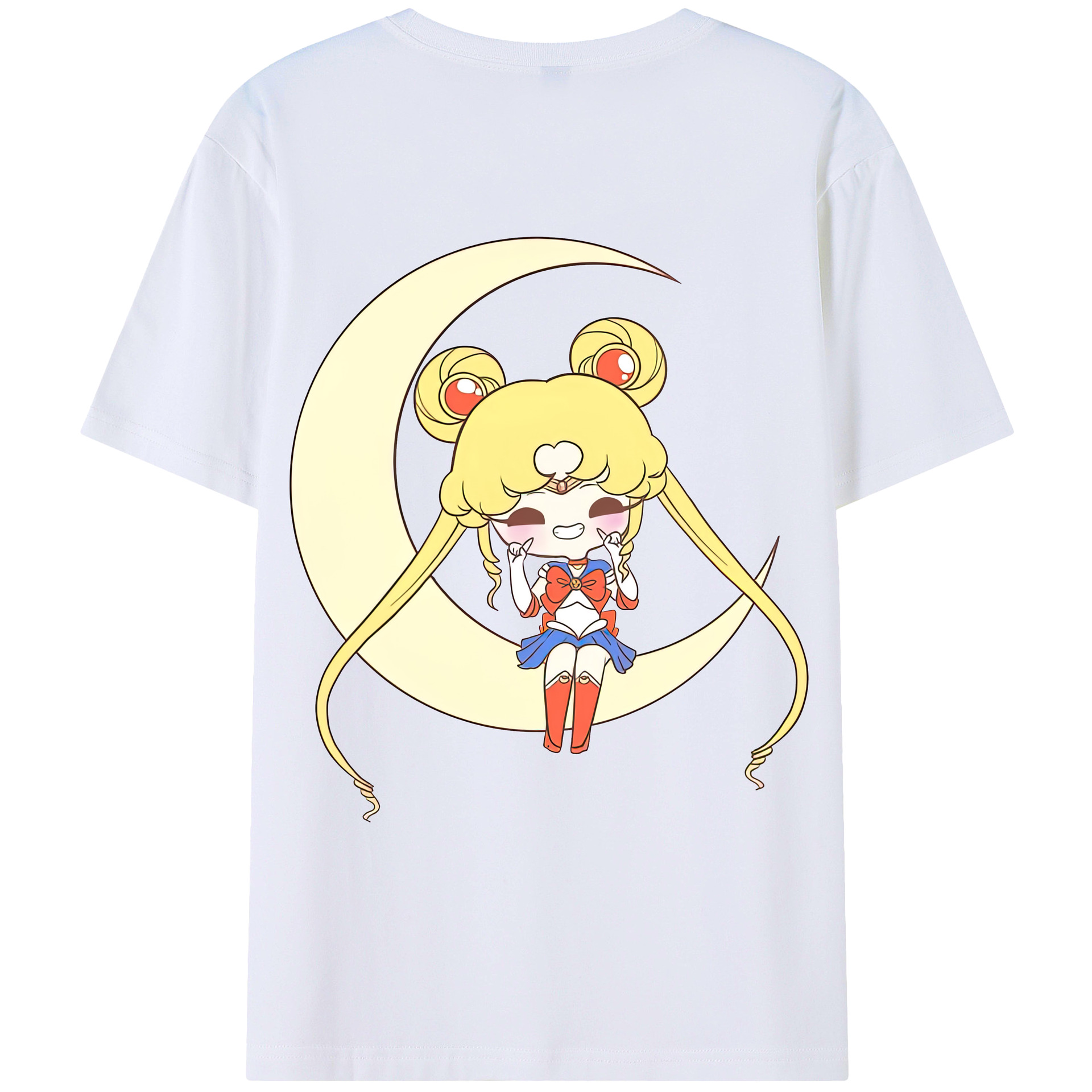 （画像用） 美少女戦士セーラームーン 月野 うさぎ つきの うさぎ Sailor Moon Tsukino Usagi 綿100％ メンズ半袖Tシャツ（バックプリント） 通気性