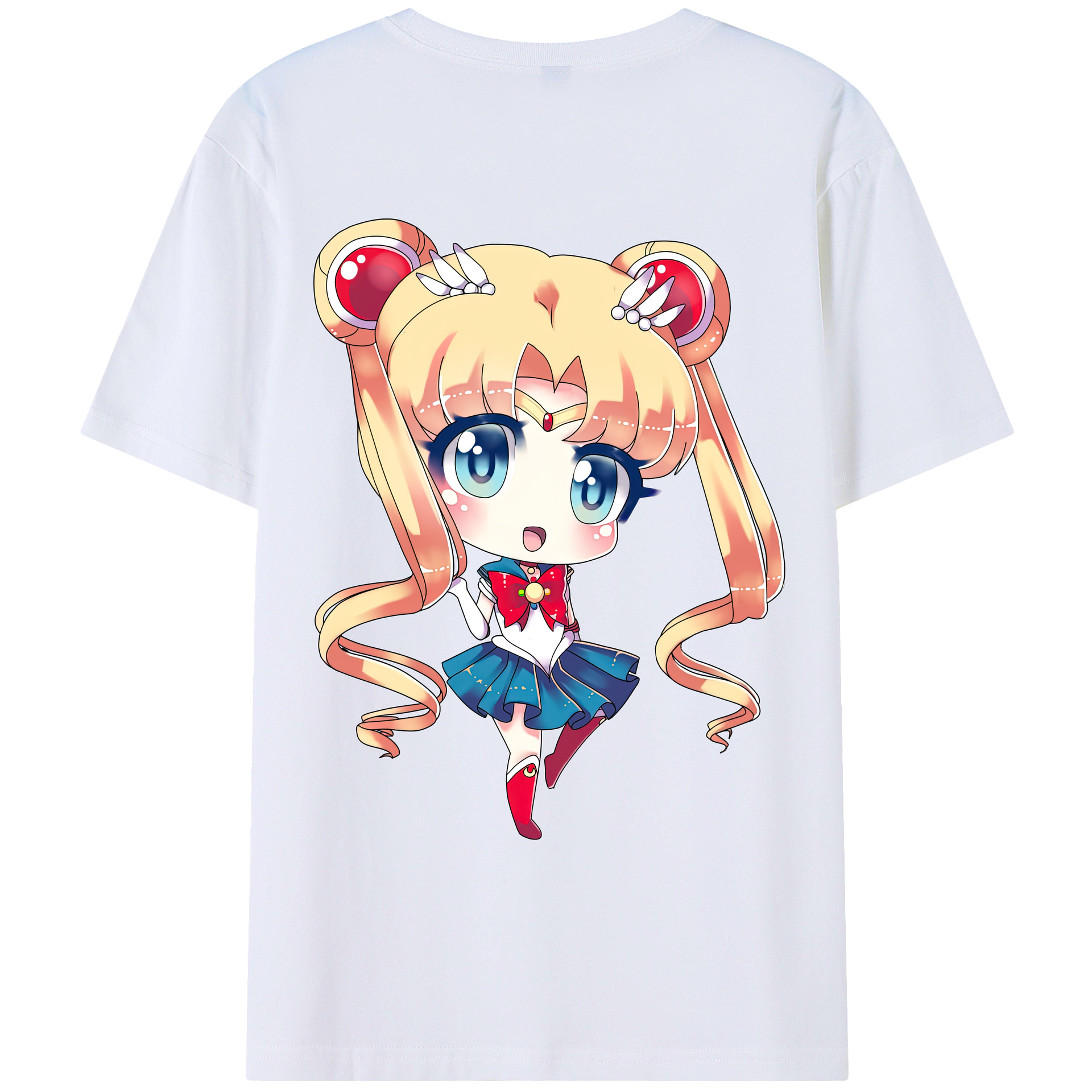 （画像用） 美少女戦士セーラームーン 月野 うさぎ つきの うさぎ Sailor Moon Tsukino Usagi 綿100％ メンズ半袖Tシャツ（バックプリント） 通気性