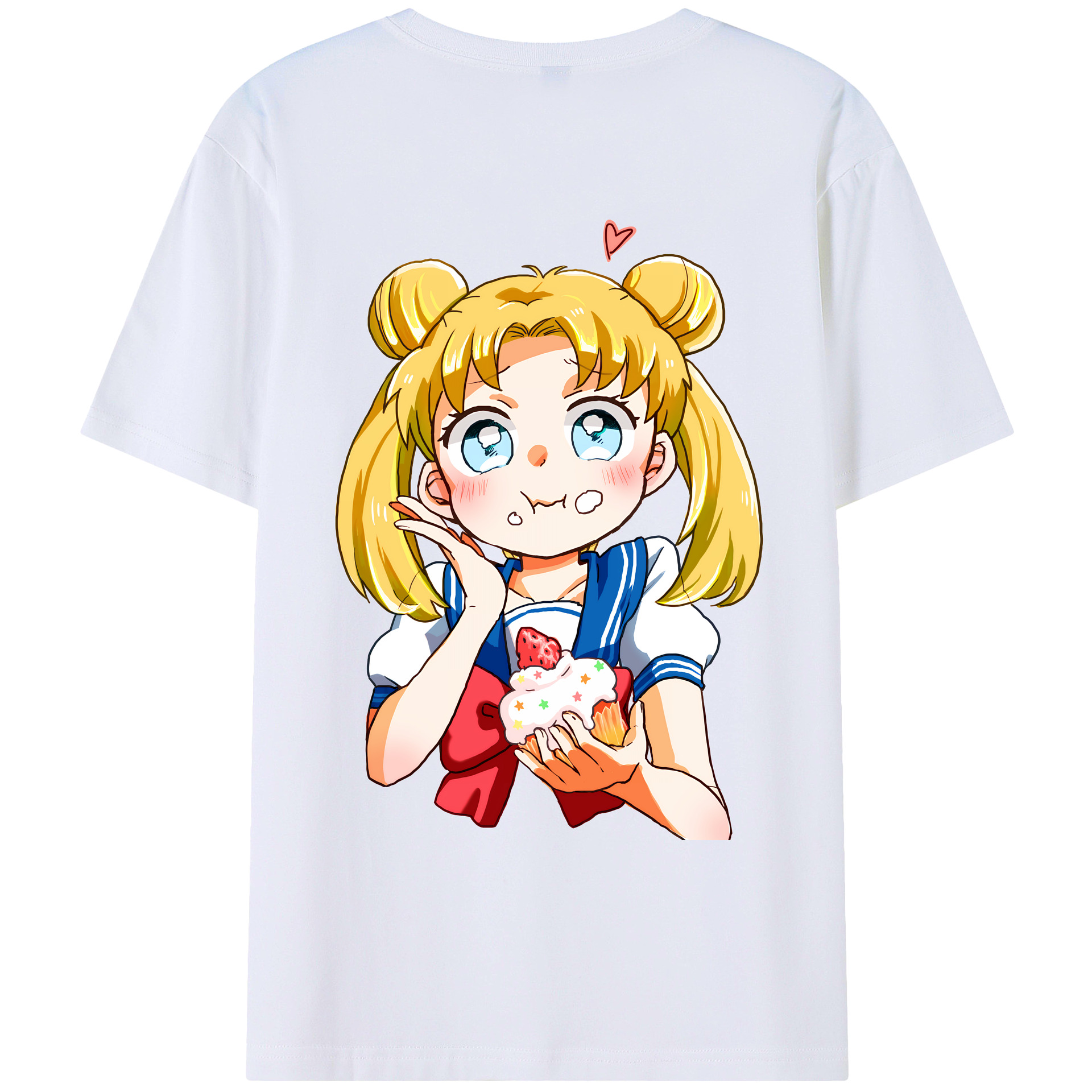 （画像用） 美少女戦士セーラームーン 愛野 美奈子 あいの みなこ Sailor Moon Aino Minako 綿100％ メンズ半袖Tシャツ（バックプリント） 通気性