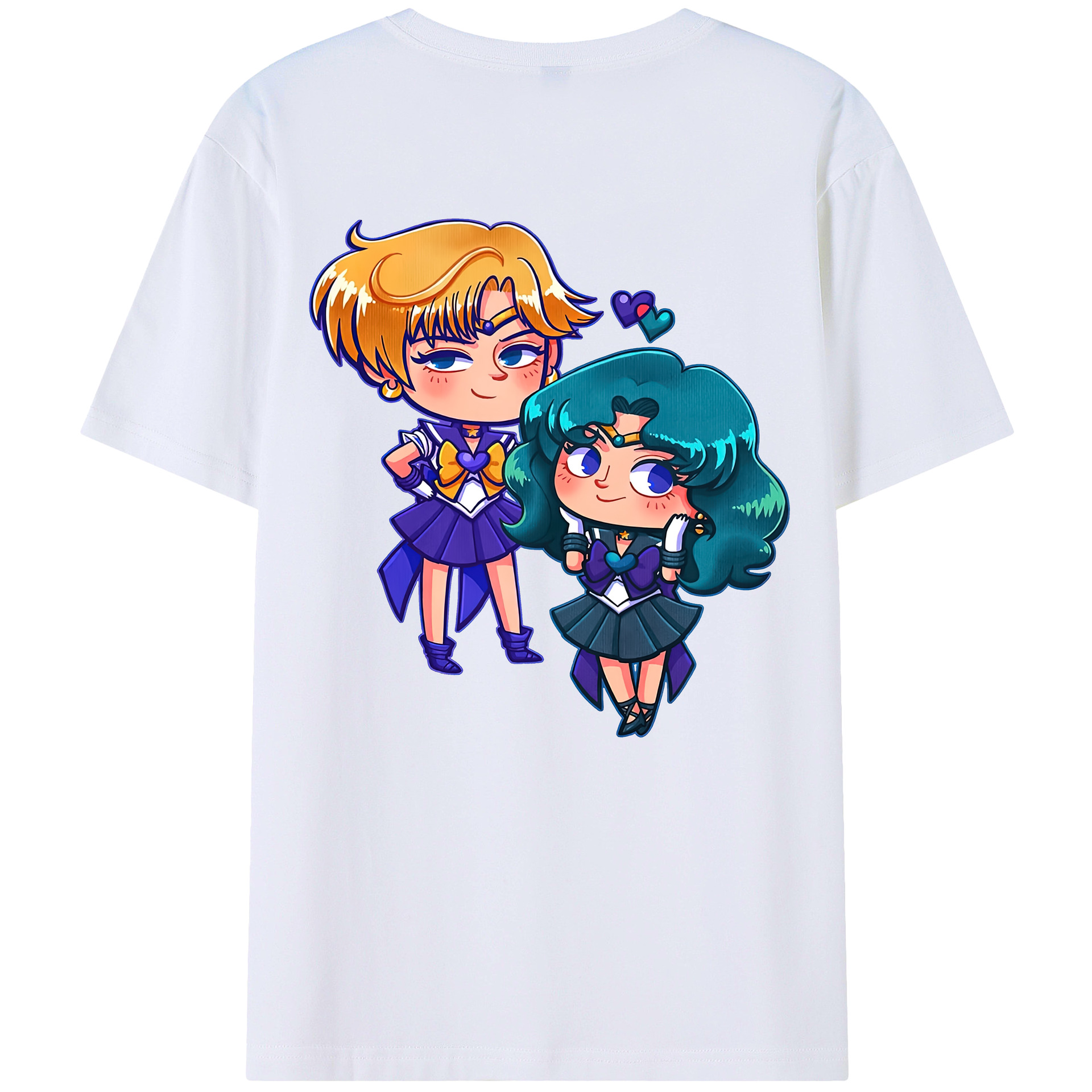 （画像用） 美少女戦士セーラームーン 天王はるか Sailor Moon Tenoh Haruka 綿100％ メンズ半袖Tシャツ（バックプリント） 通気性
