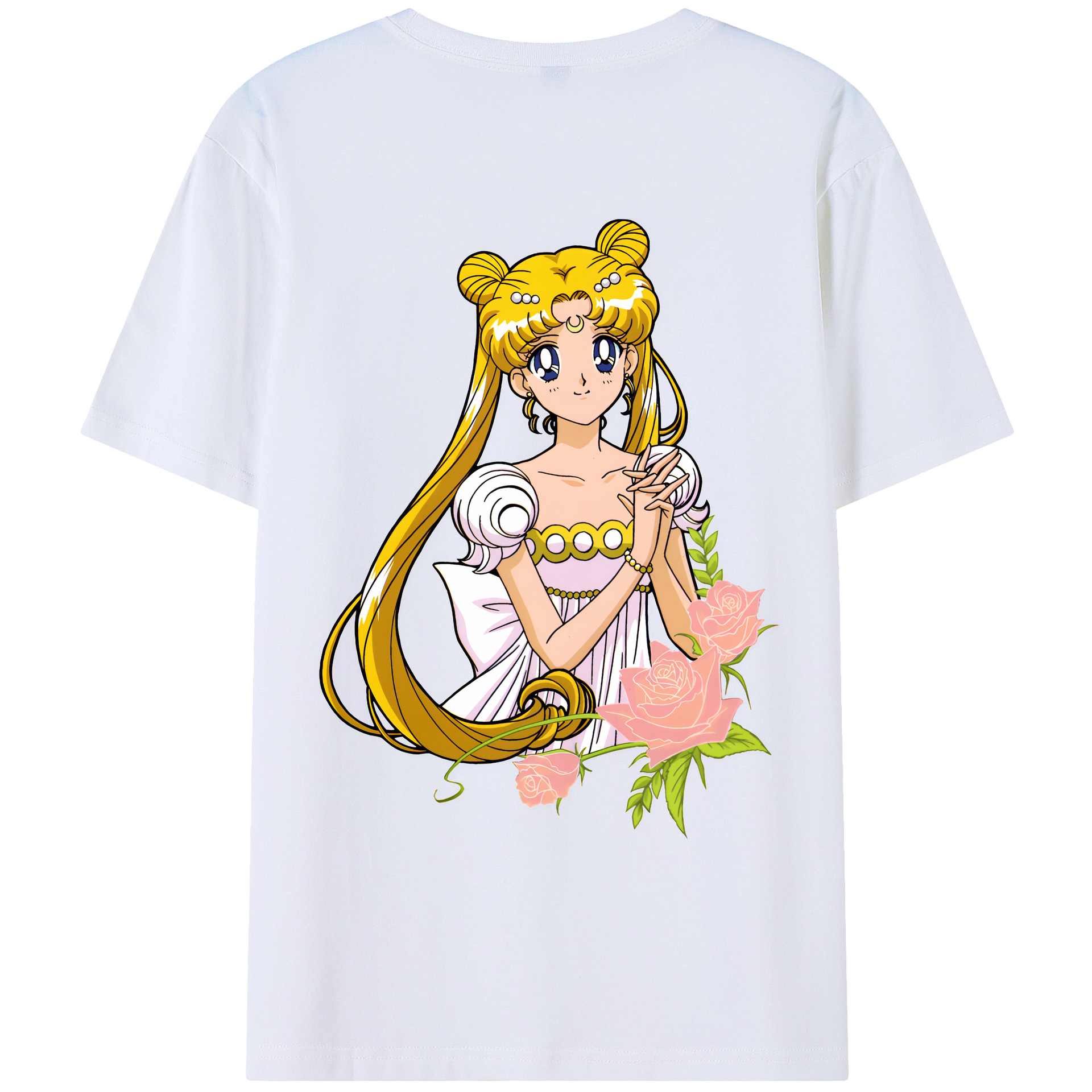 （画像用） 美少女戦士セーラームーン 愛野 美奈子 あいの みなこ Sailor Moon Aino Minako 綿100％ メンズ半袖Tシャツ（バックプリント） 通気性