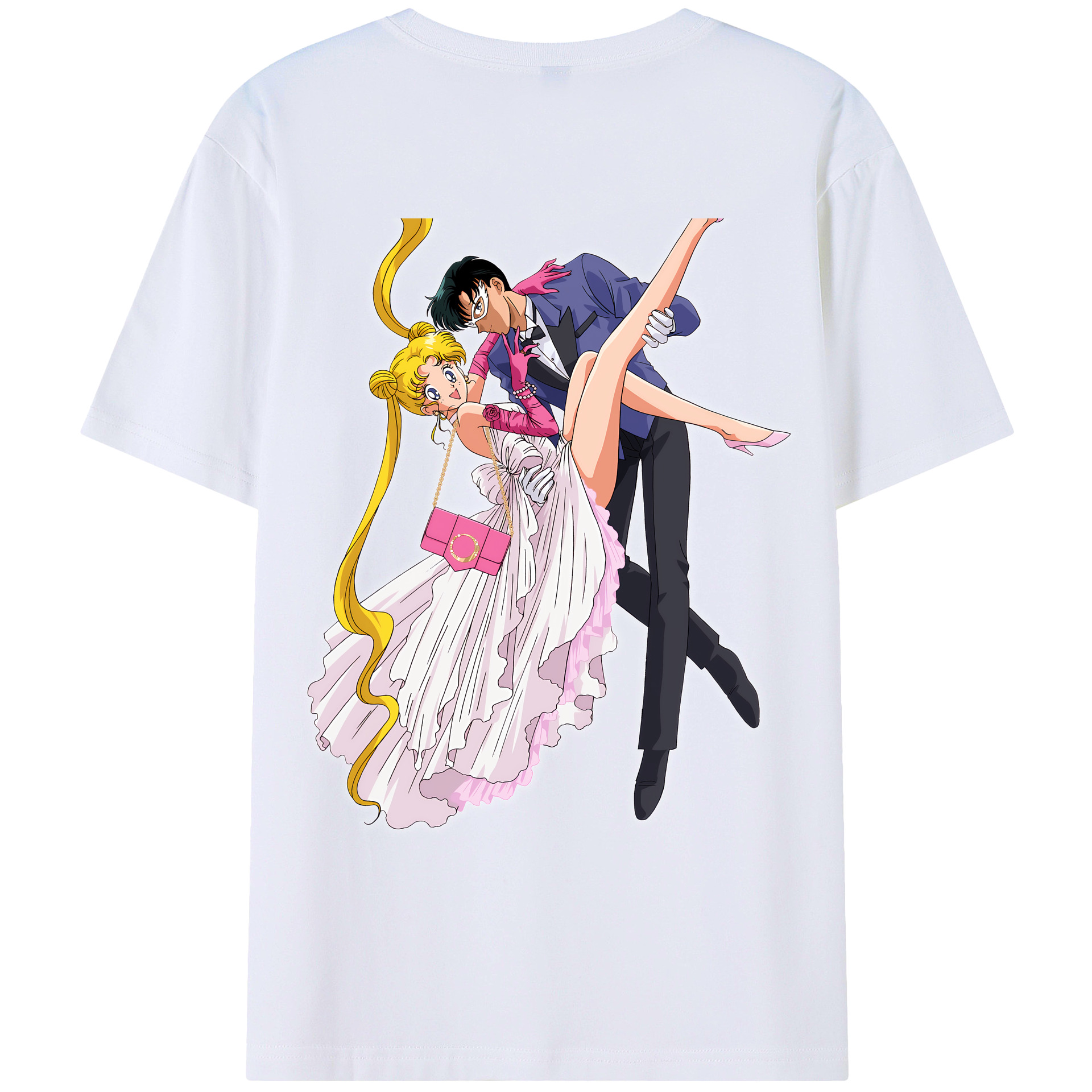 （画像用） 美少女戦士セーラームーン 愛野 美奈子 あいの みなこ Sailor Moon Aino Minako 綿100％ メンズ半袖Tシャツ（バックプリント） 通気性