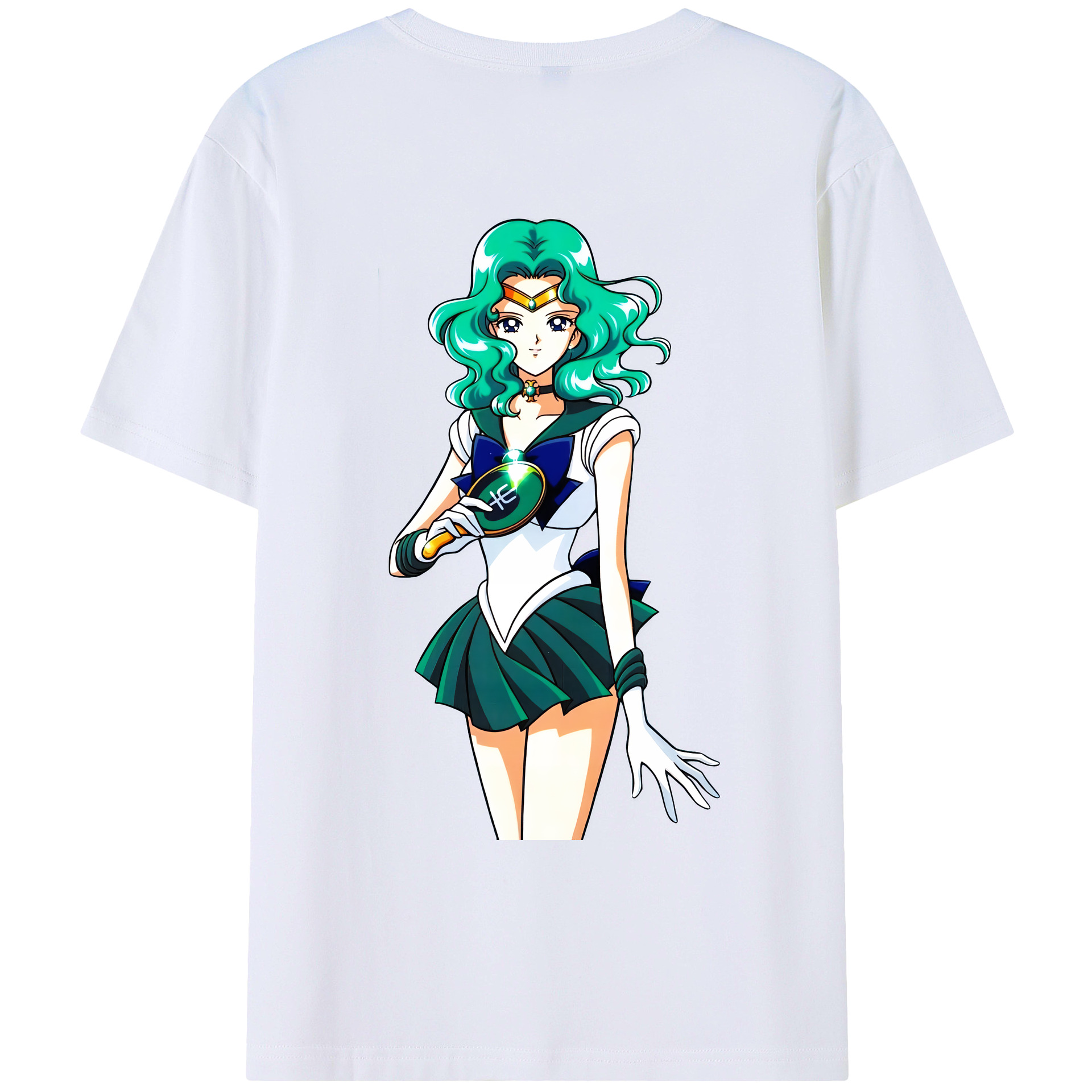 （画像用） 美少女戦士セーラームーン 海王 みちる（かいおう みちる） Sailor Moon Kaiou Michiru 綿100％ メンズ半袖Tシャツ（バックプリント） 通気性