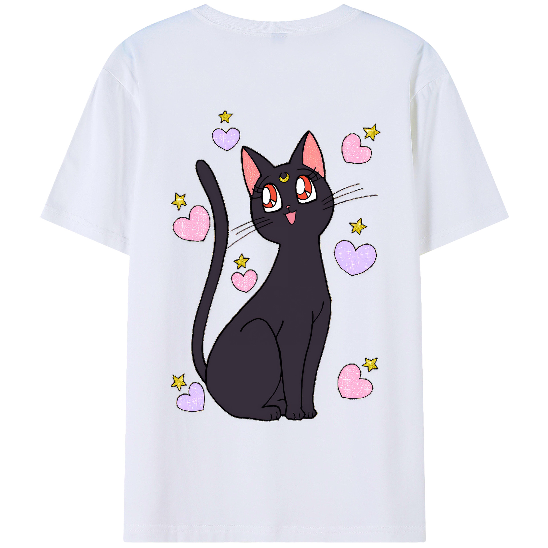 （画像用） 美少女戦士セーラームーン Sailor Moon 綿100％ メンズ半袖Tシャツ（バックプリント） 通気性