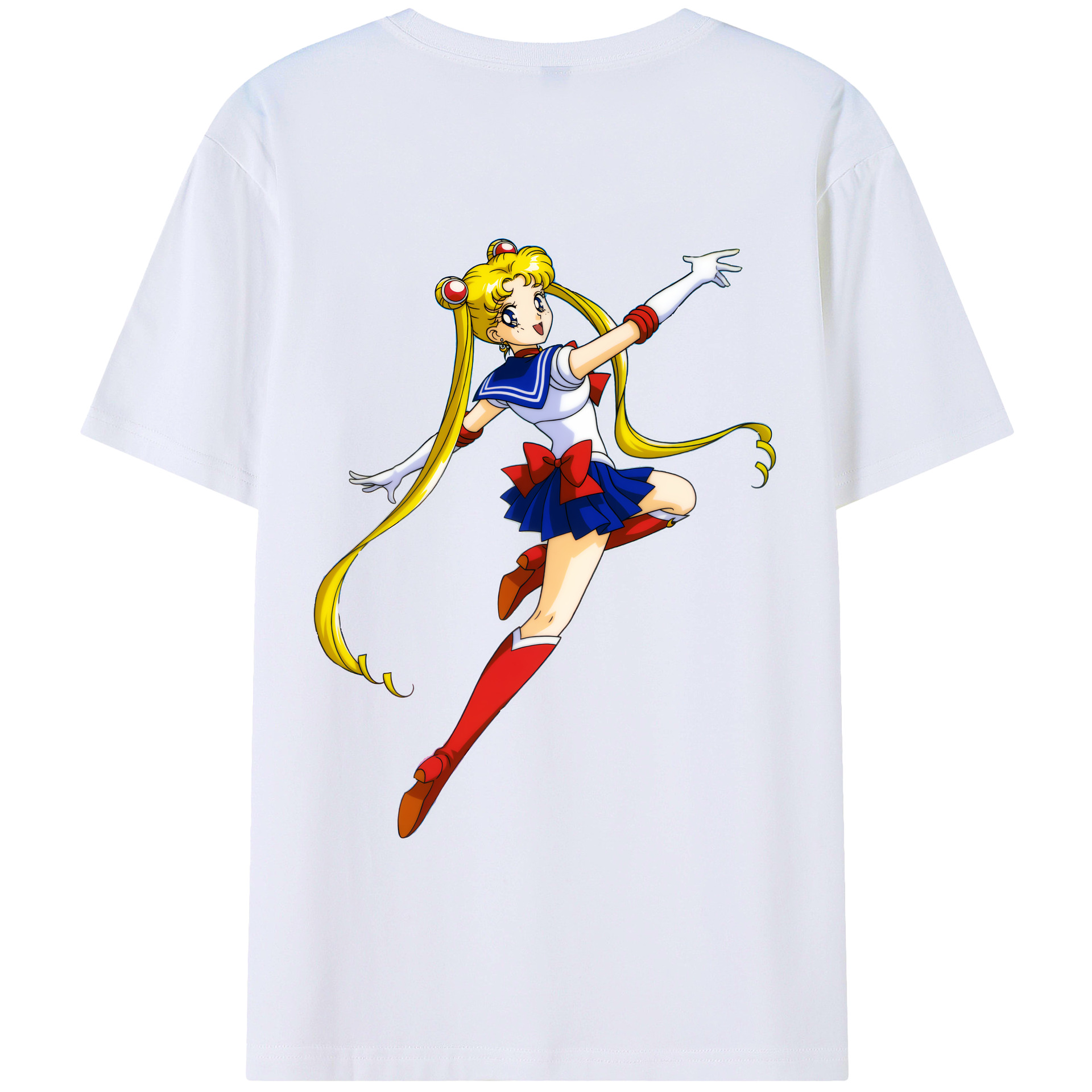 （画像用） 美少女戦士セーラームーン 月野 うさぎ つきの うさぎ Sailor Moon Tsukino Usagi 綿100％ メンズ半袖Tシャツ（バックプリント） 通気性