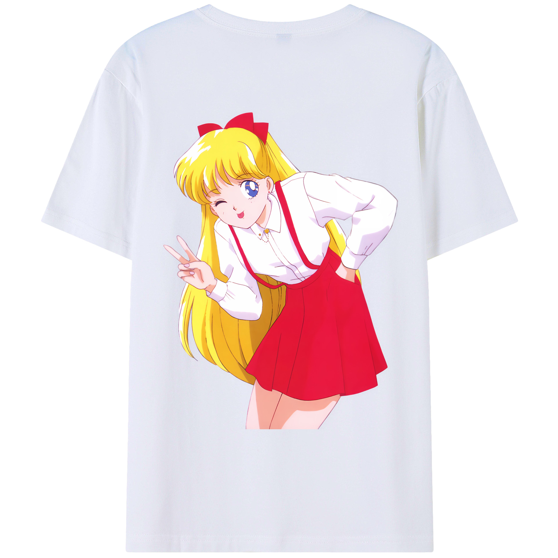 （画像用） 美少女戦士セーラームーン 愛野 美奈子 あいの みなこ Sailor Moon Aino Minako 綿100％ メンズ半袖Tシャツ（バックプリント） 通気性