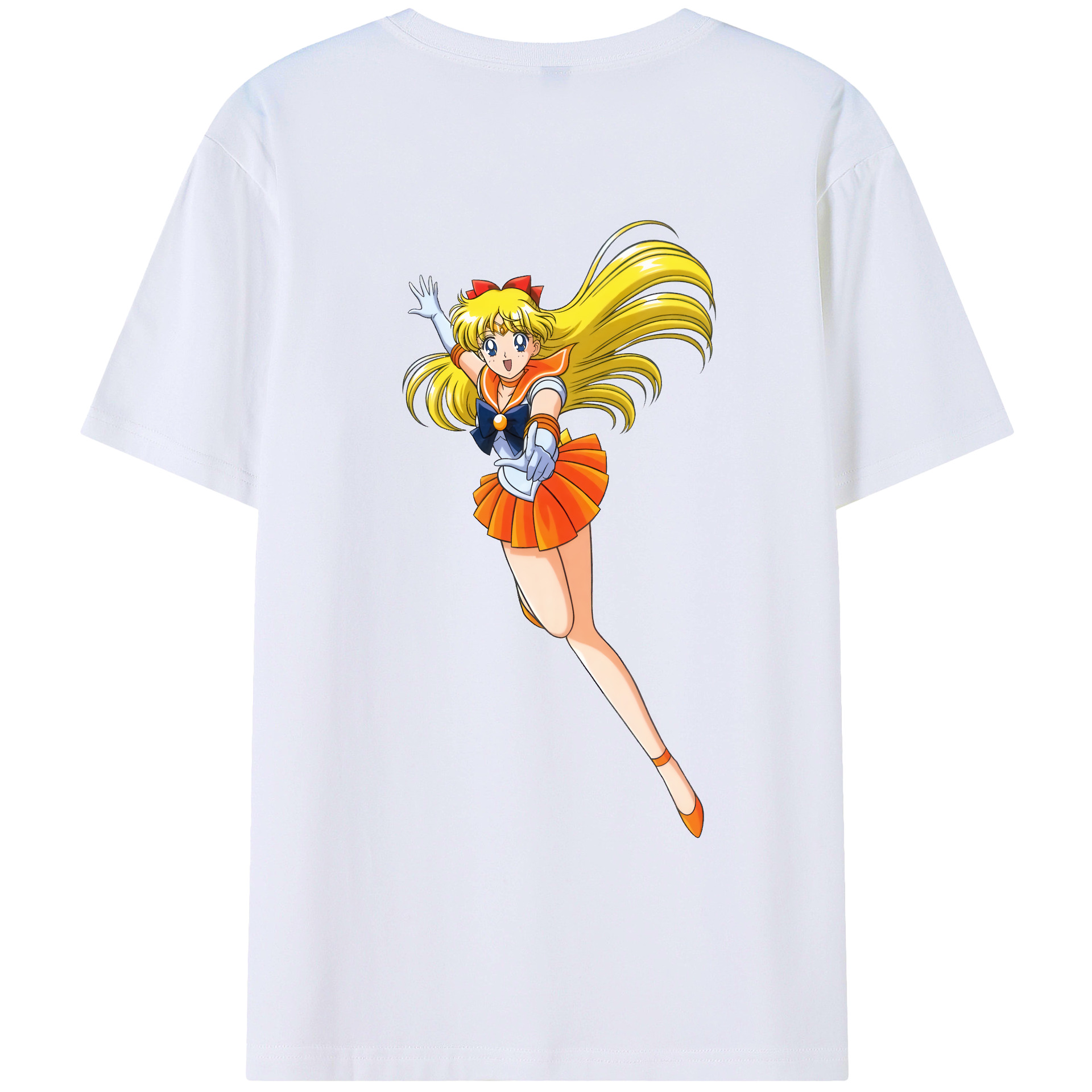 （画像用） 美少女戦士セーラームーン 愛野 美奈子 あいの みなこ Sailor Moon Aino Minako 綿100％ メンズ半袖Tシャツ（バックプリント） 通気性