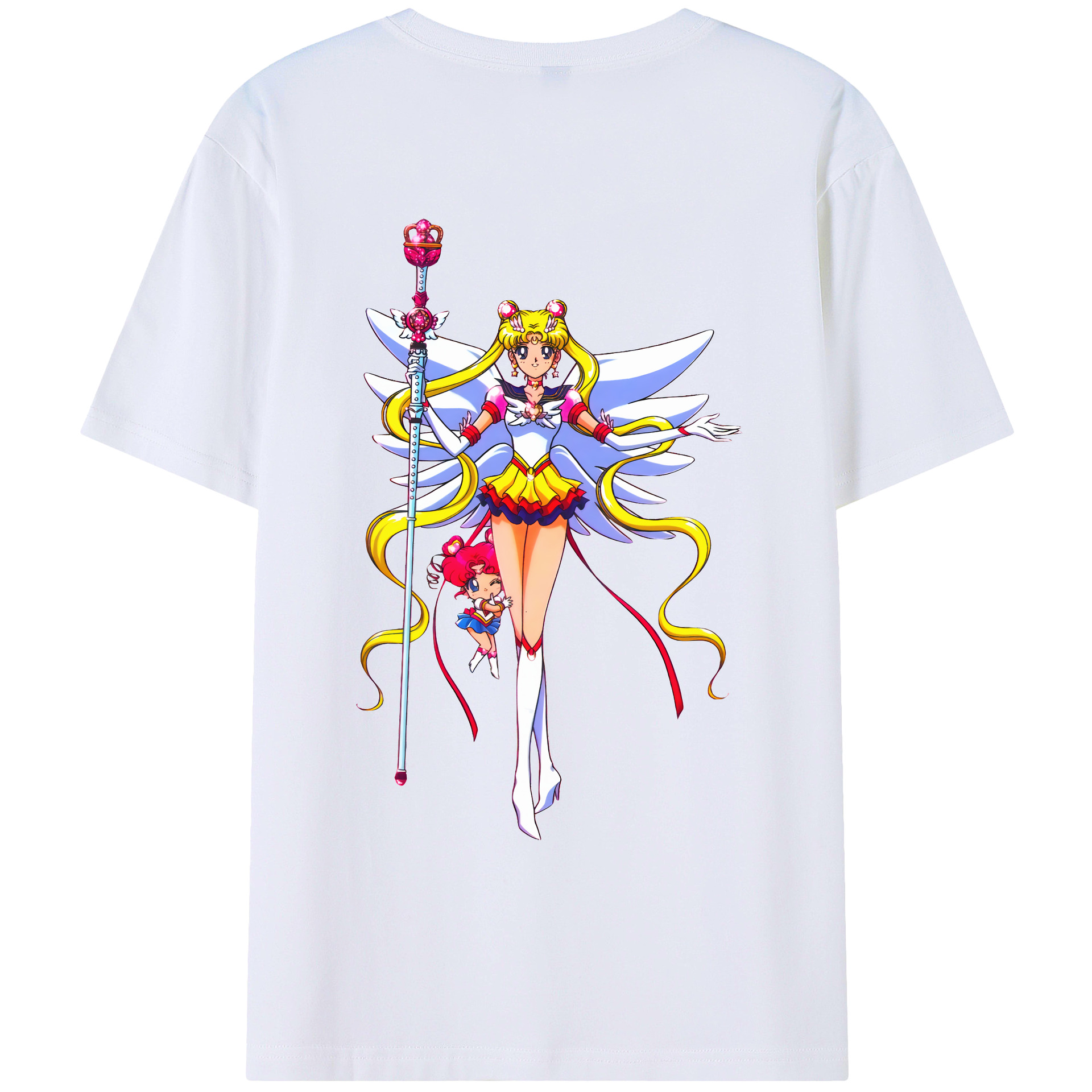 （画像用） 美少女戦士セーラームーン 月野 うさぎ つきの うさぎ Sailor Moon Tsukino Usagi 綿100％ メンズ半袖Tシャツ（バックプリント） 通気性