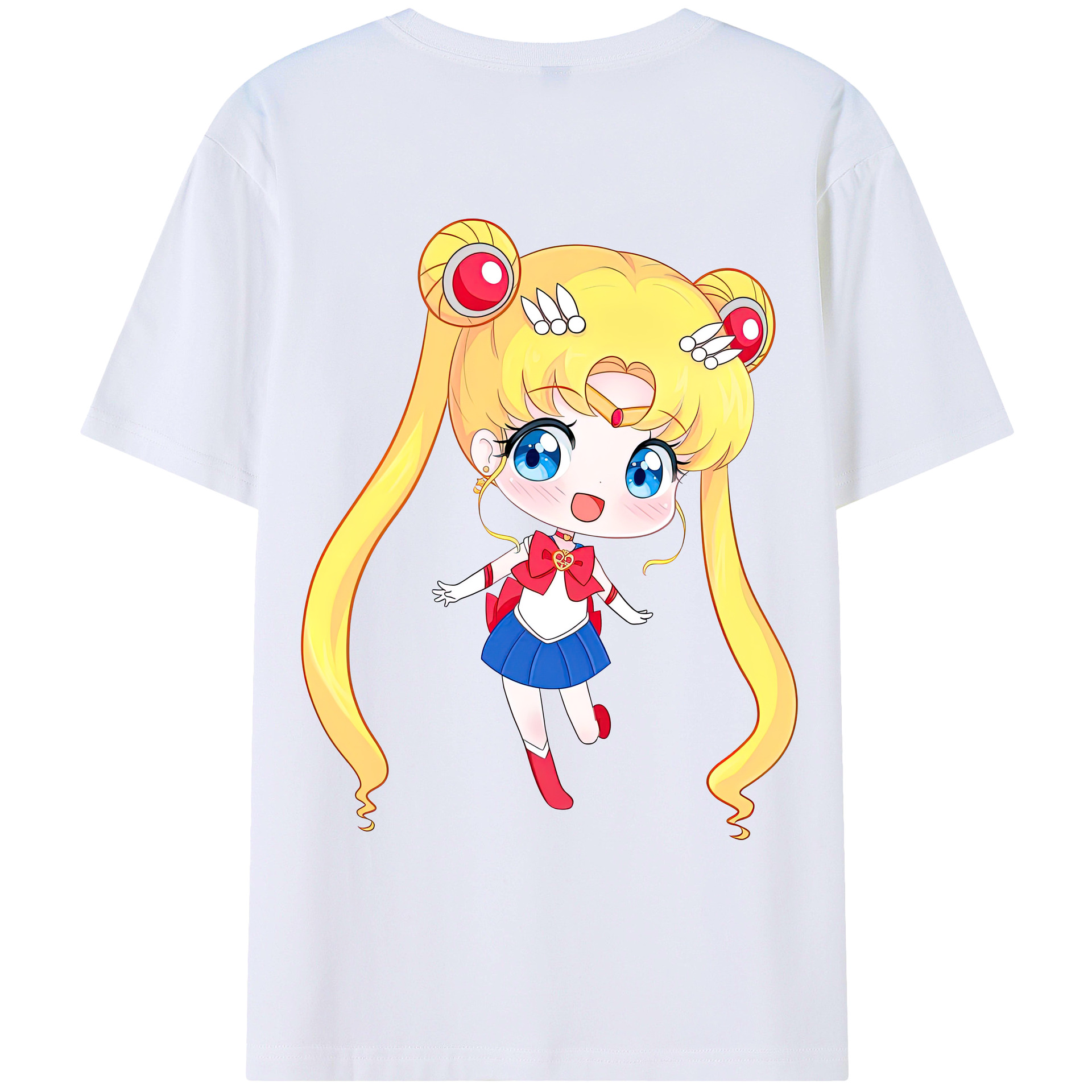 （画像用） 美少女戦士セーラームーン 月野 うさぎ つきの うさぎ Sailor Moon Tsukino Usagi 綿100％ メンズ半袖Tシャツ（バックプリント） 通気性