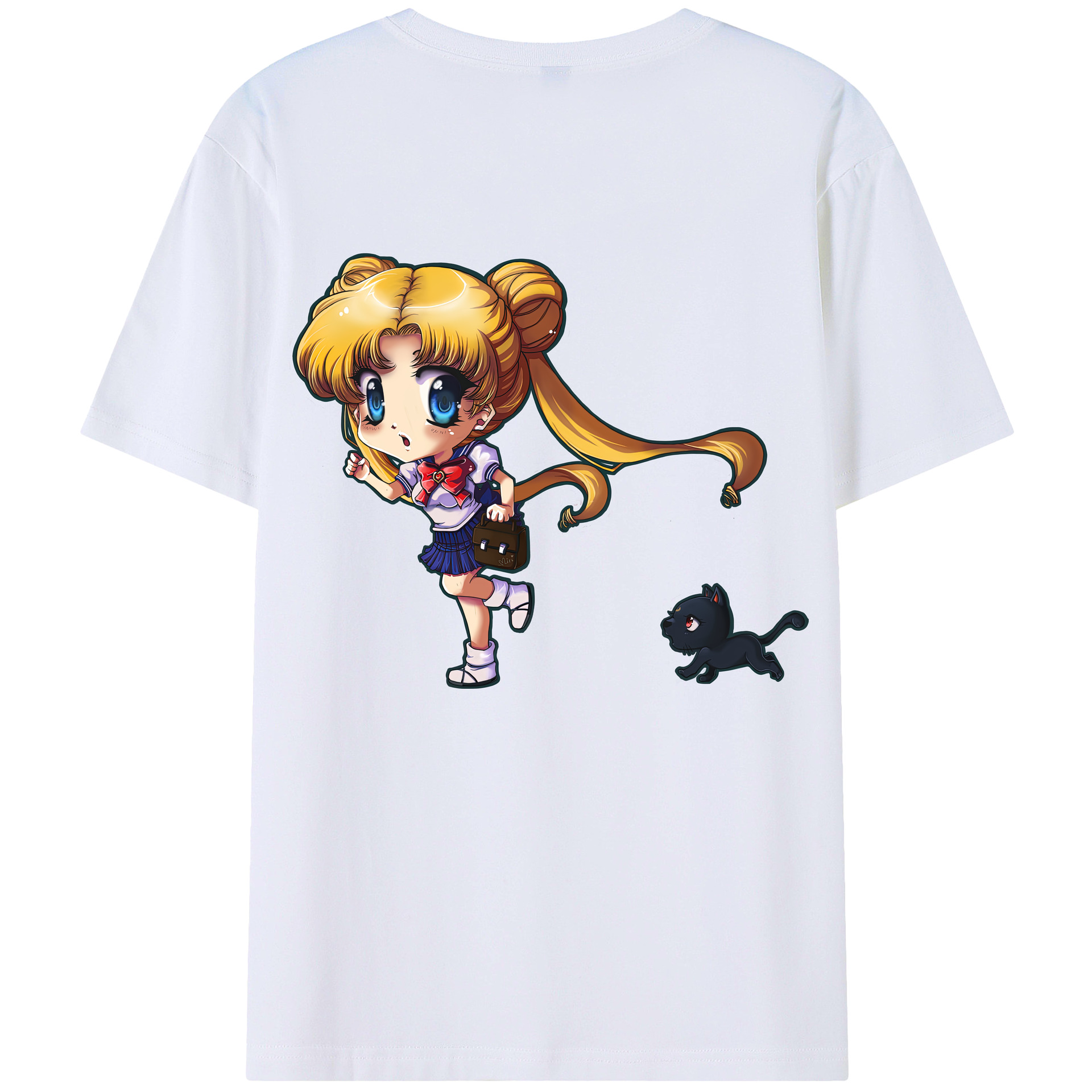 （画像用） 美少女戦士セーラームーン 愛野 美奈子 あいの みなこ Sailor Moon Aino Minako 綿100％ メンズ半袖Tシャツ（バックプリント） 通気性