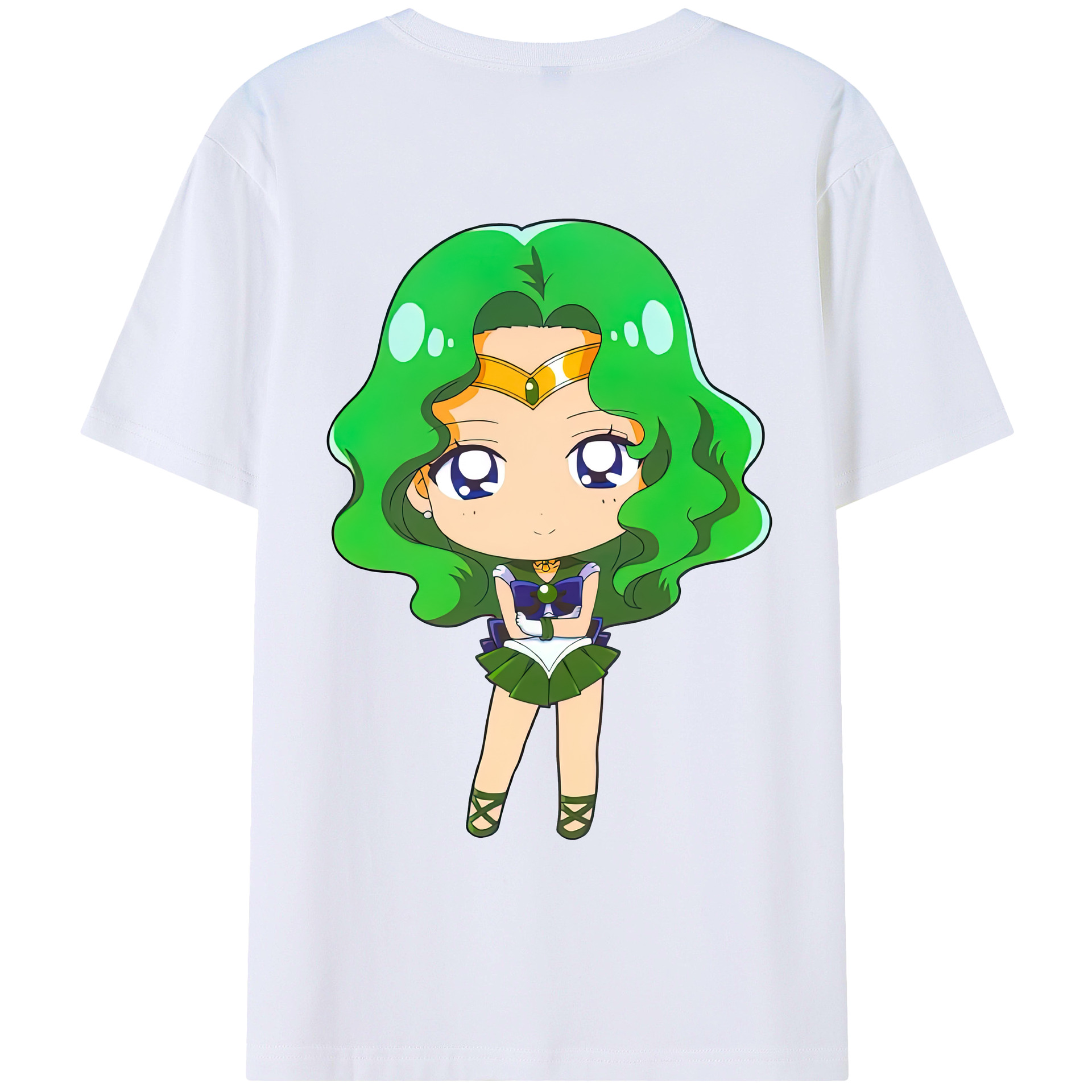 （画像用） 美少女戦士セーラームーン 海王 みちる（かいおう みちる） Sailor Moon Kaiou Michiru 綿100％ メンズ半袖Tシャツ（バックプリント） 通気性