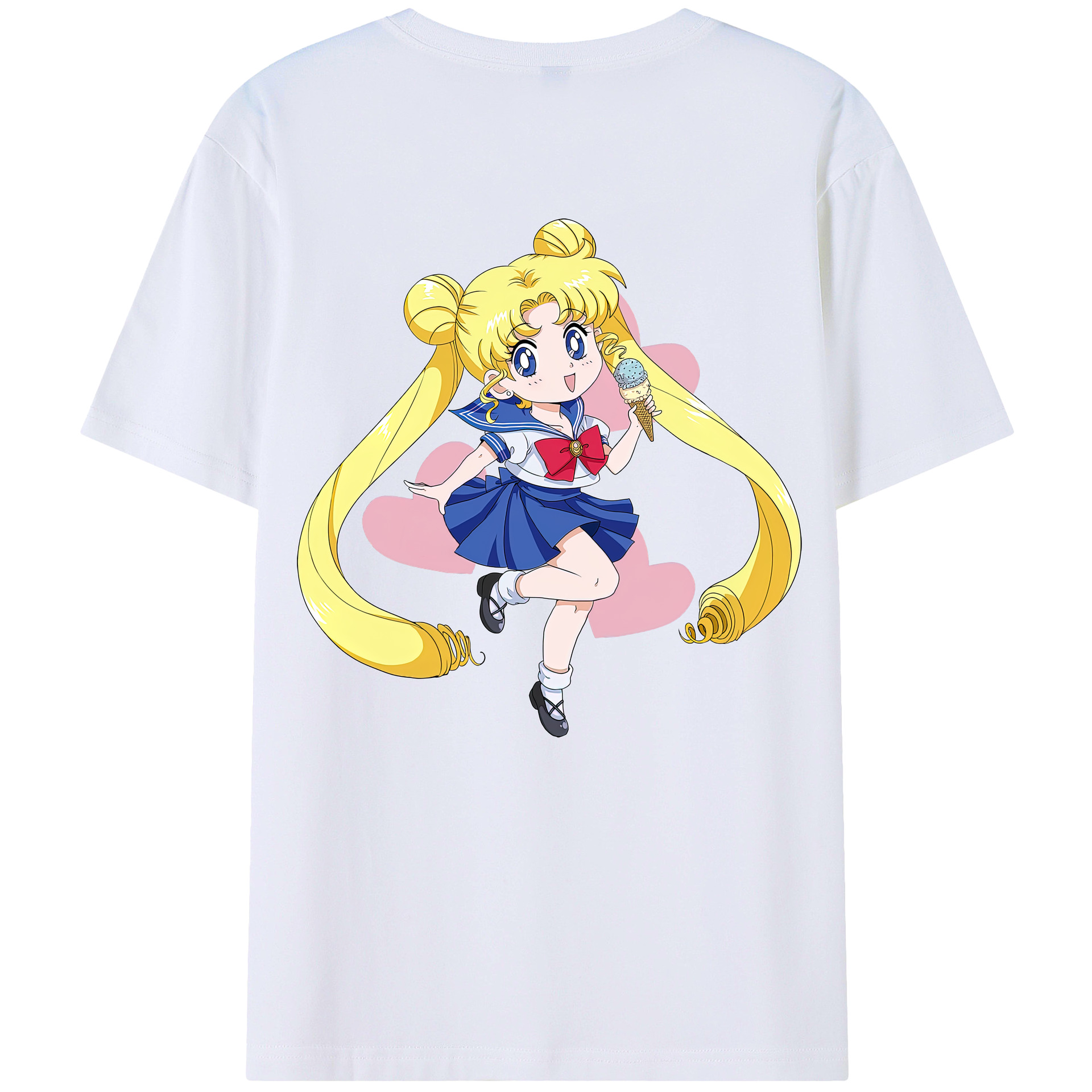 （画像用） 美少女戦士セーラームーン 愛野 美奈子 あいの みなこ Sailor Moon Aino Minako 綿100％ メンズ半袖Tシャツ（バックプリント） 通気性