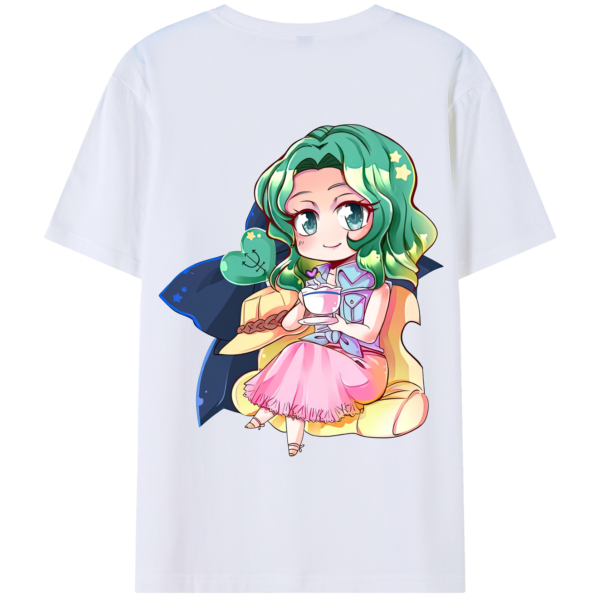 （画像用） 美少女戦士セーラームーン 海王 みちる（かいおう みちる） Sailor Moon Kaiou Michiru 綿100％ メンズ半袖Tシャツ（バックプリント） 通気性