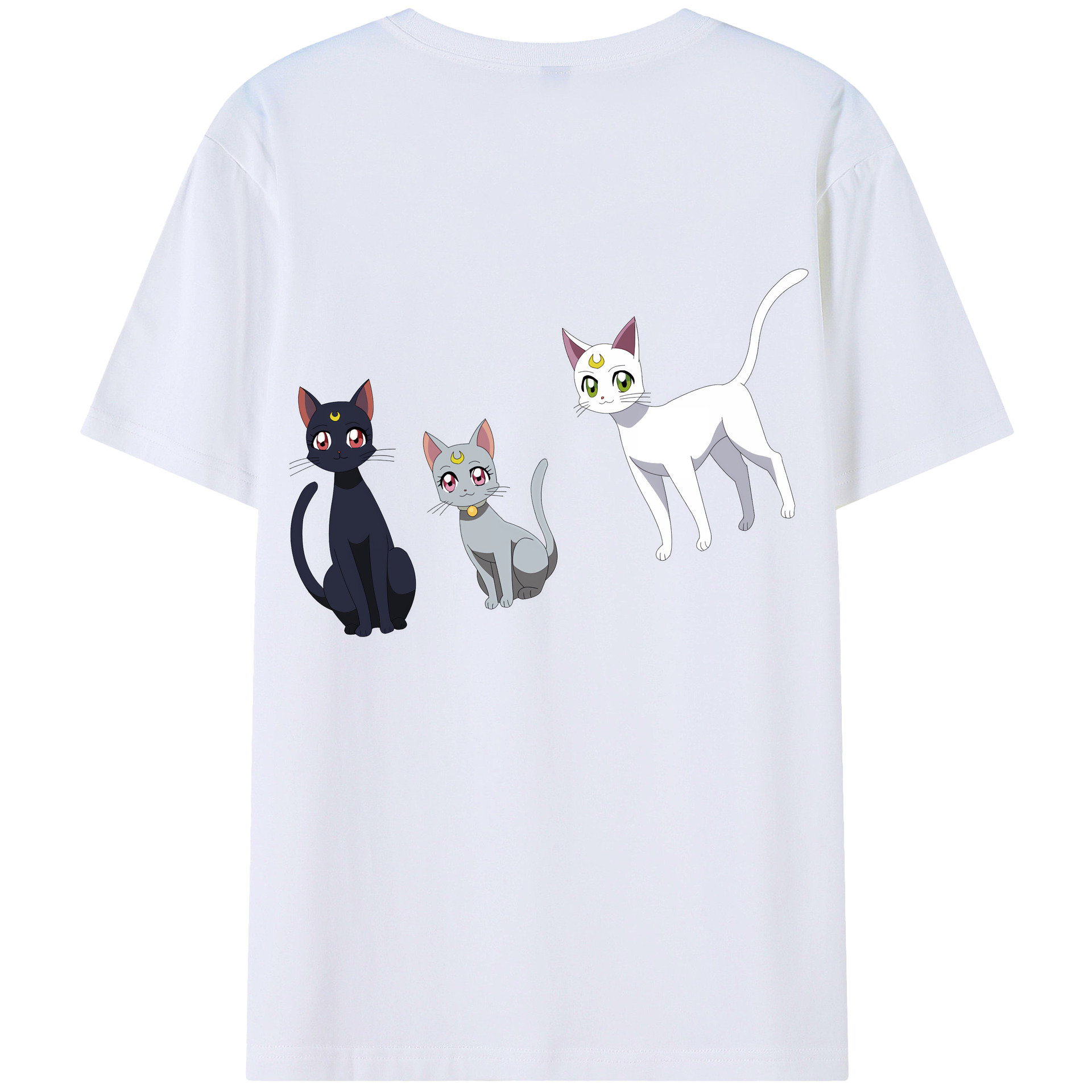 （画像用） 美少女戦士セーラームーン Sailor Moon 綿100％ メンズ半袖Tシャツ（バックプリント） 通気性