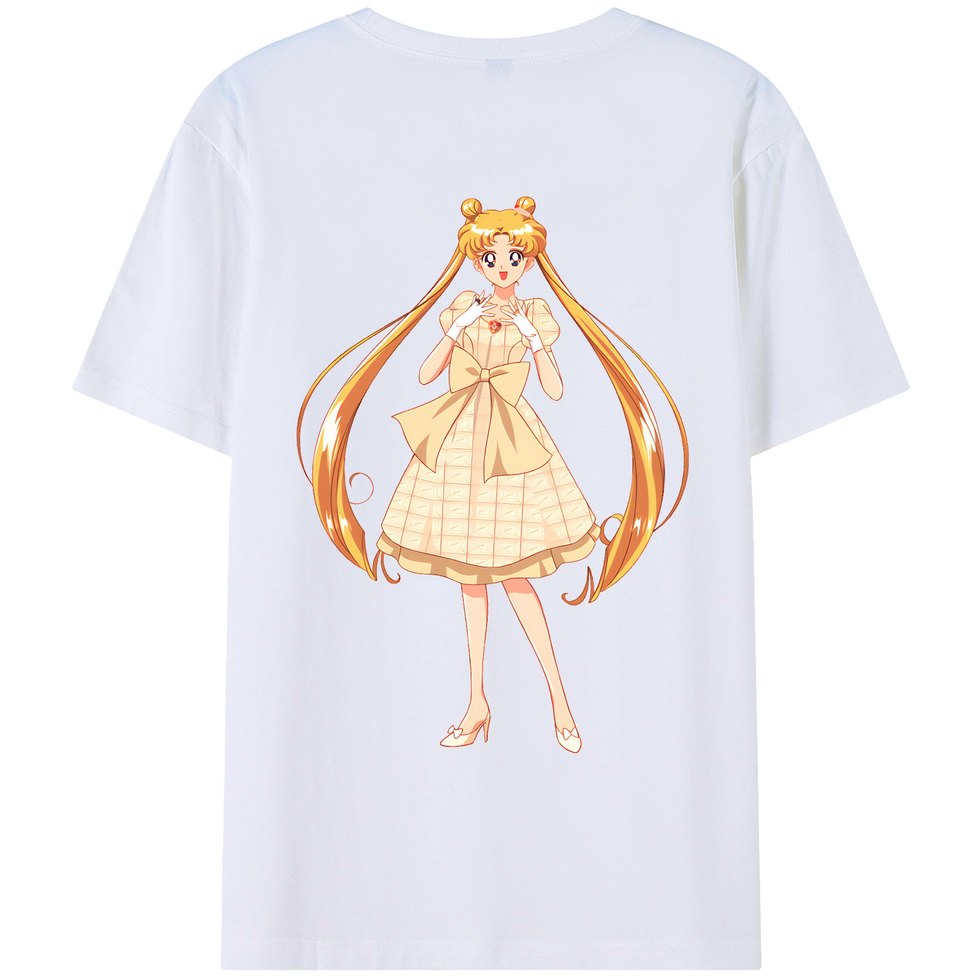 （画像用） 美少女戦士セーラームーン 愛野 美奈子 あいの みなこ Sailor Moon Aino Minako 綿100％ メンズ半袖Tシャツ（バックプリント） 通気性