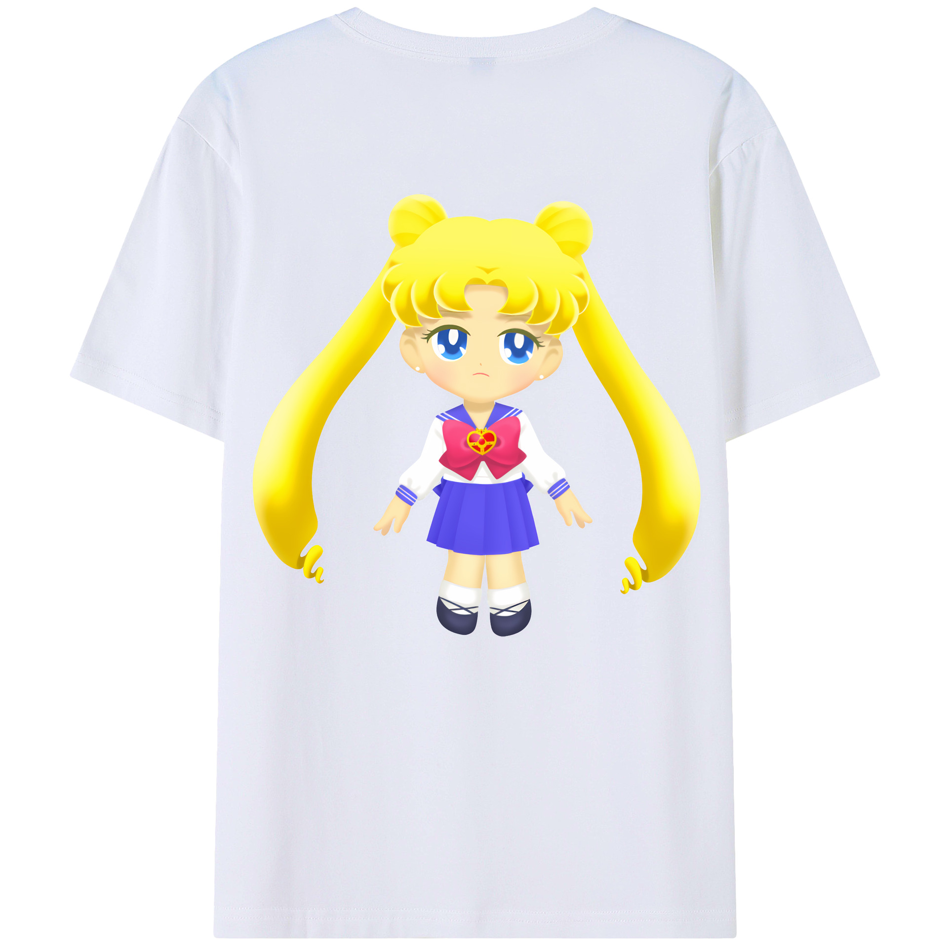 （画像用） 美少女戦士セーラームーン 愛野 美奈子 あいの みなこ Sailor Moon Aino Minako 綿100％ メンズ半袖Tシャツ（バックプリント） 通気性