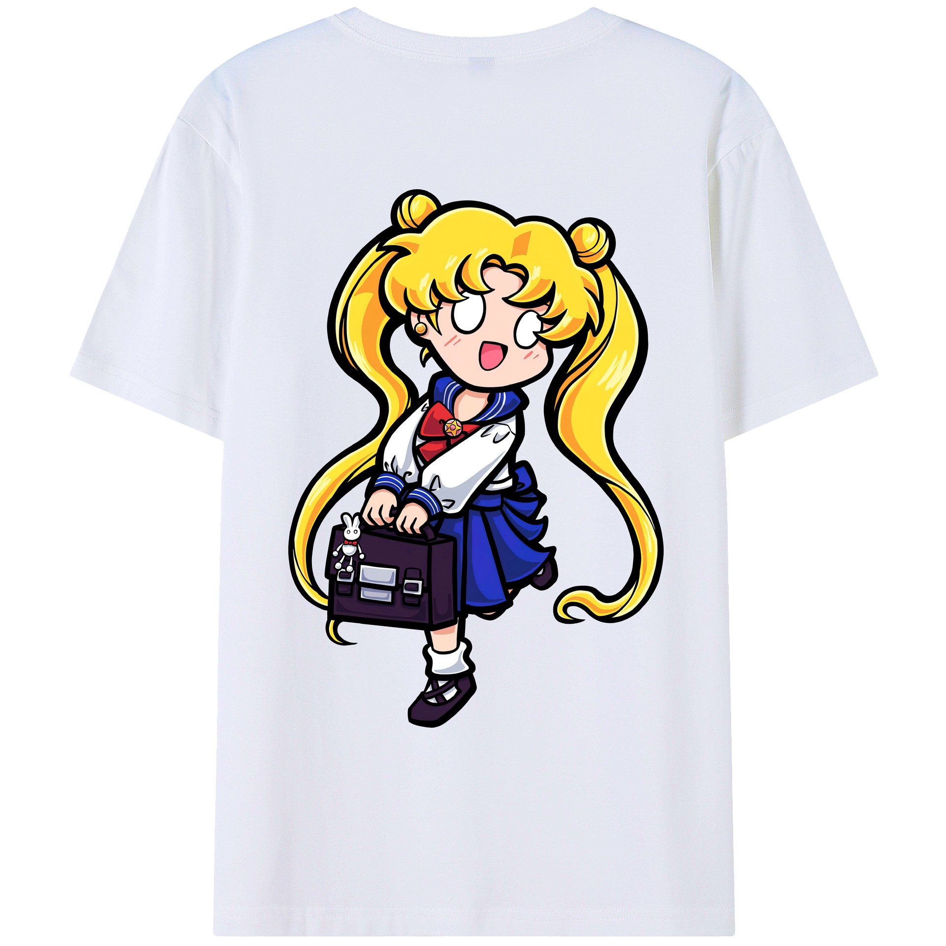 （画像用） 美少女戦士セーラームーン 愛野 美奈子 あいの みなこ Sailor Moon Aino Minako 綿100％ メンズ半袖Tシャツ（バックプリント） 通気性