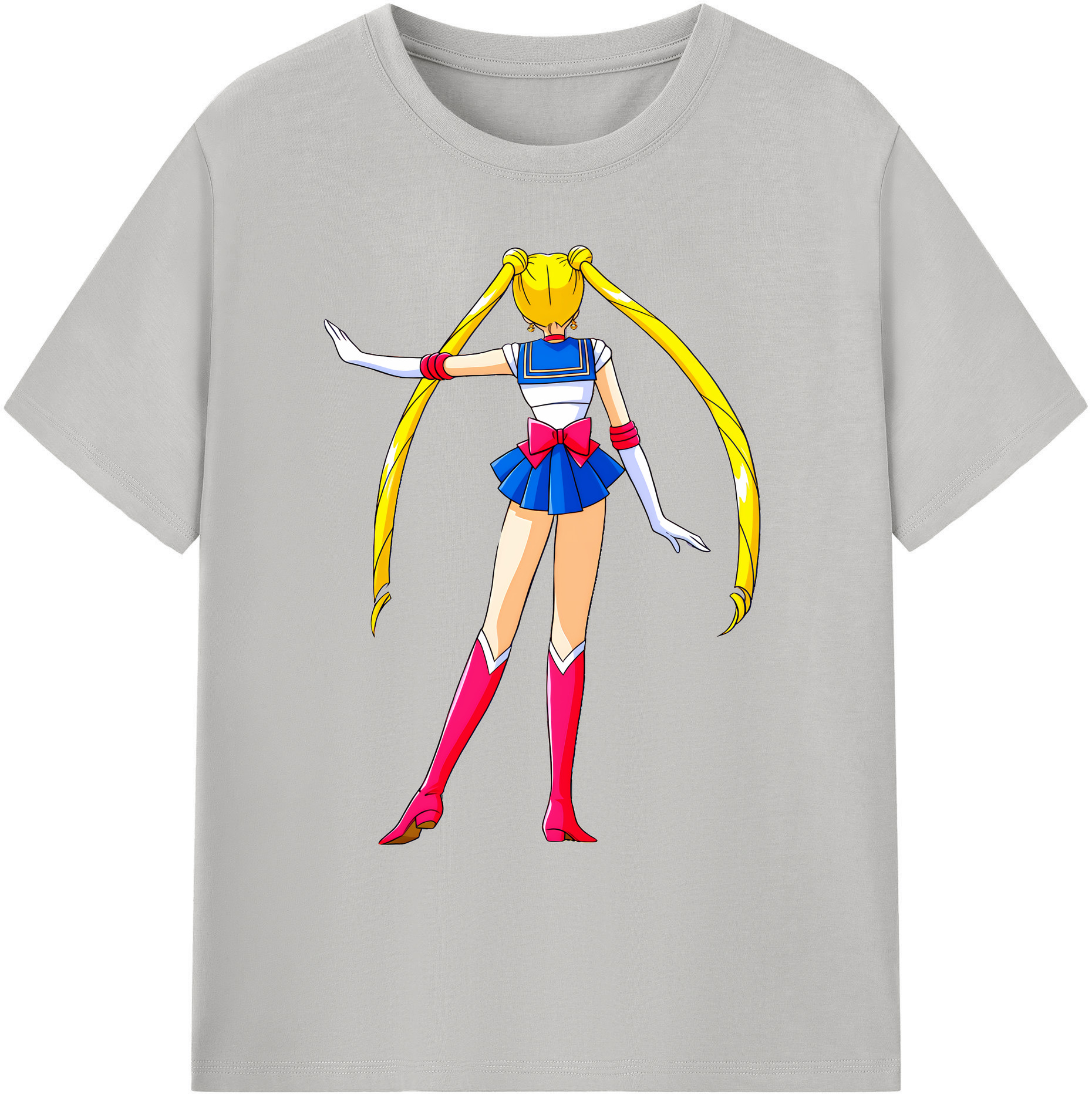 （画像用） 美少女戦士セーラームーン 月野 うさぎ つきの うさぎ Sailor Moon Tsukino Usagi 綿100％ メンズ半袖Tシャツ｜肌触りやわらか＆通気性