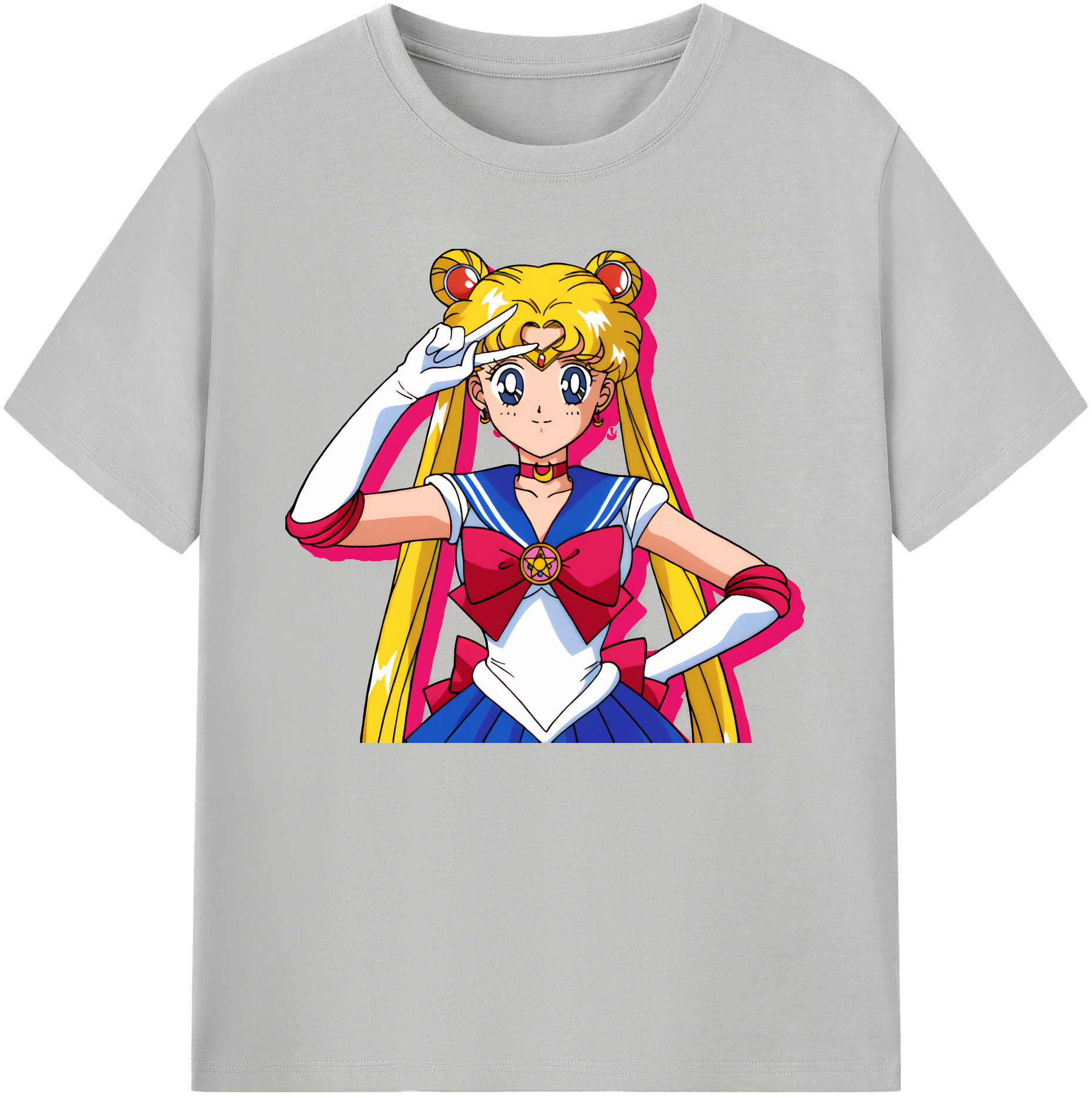 （画像用） 美少女戦士セーラームーン 月野 うさぎ つきの うさぎ Sailor Moon Tsukino Usagi 綿100％ メンズ半袖Tシャツ｜肌触りやわらか＆通気性