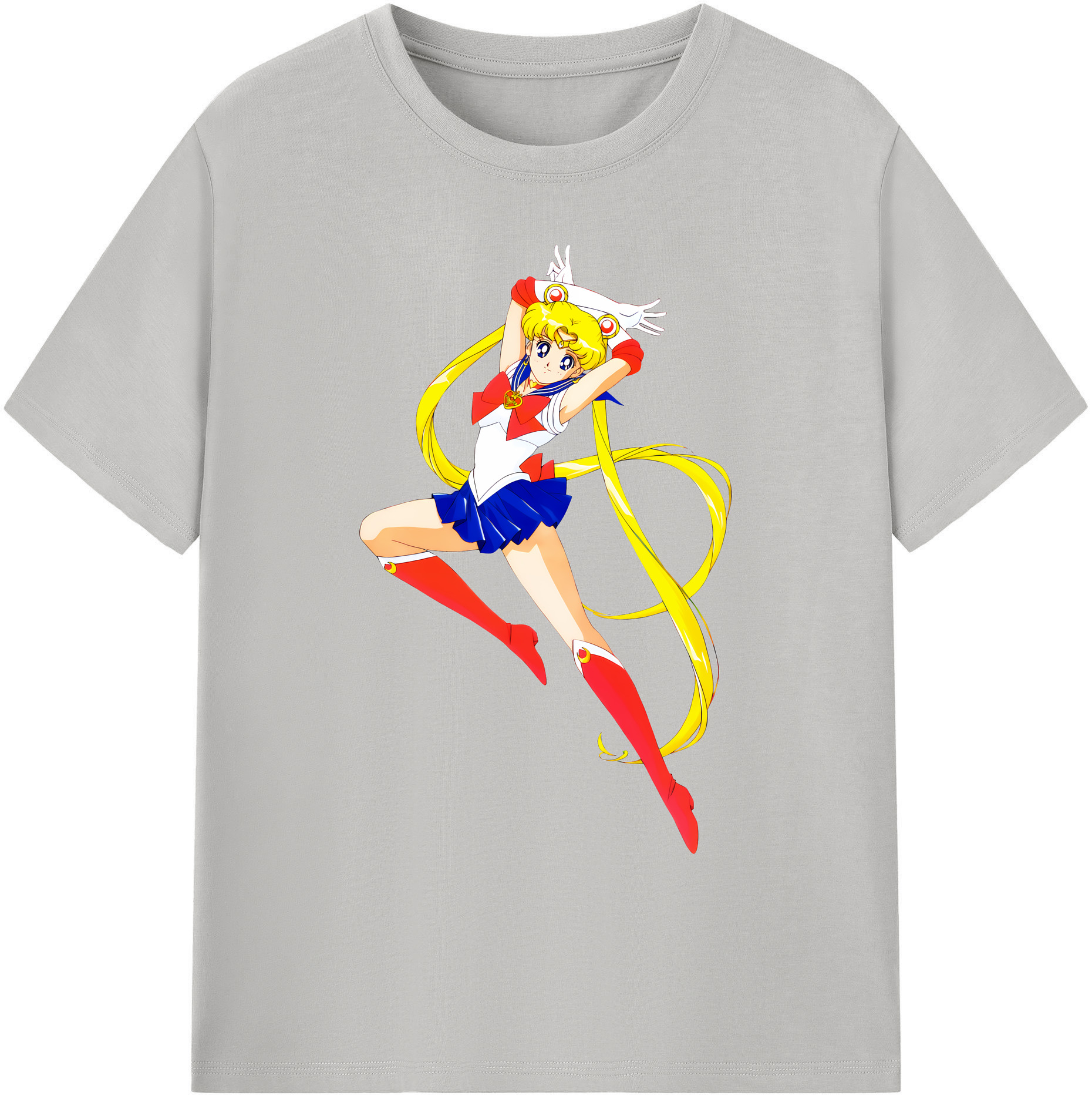 （画像用） 美少女戦士セーラームーン 月野 うさぎ つきの うさぎ Sailor Moon Tsukino Usagi 綿100％ メンズ半袖Tシャツ｜肌触りやわらか＆通気性