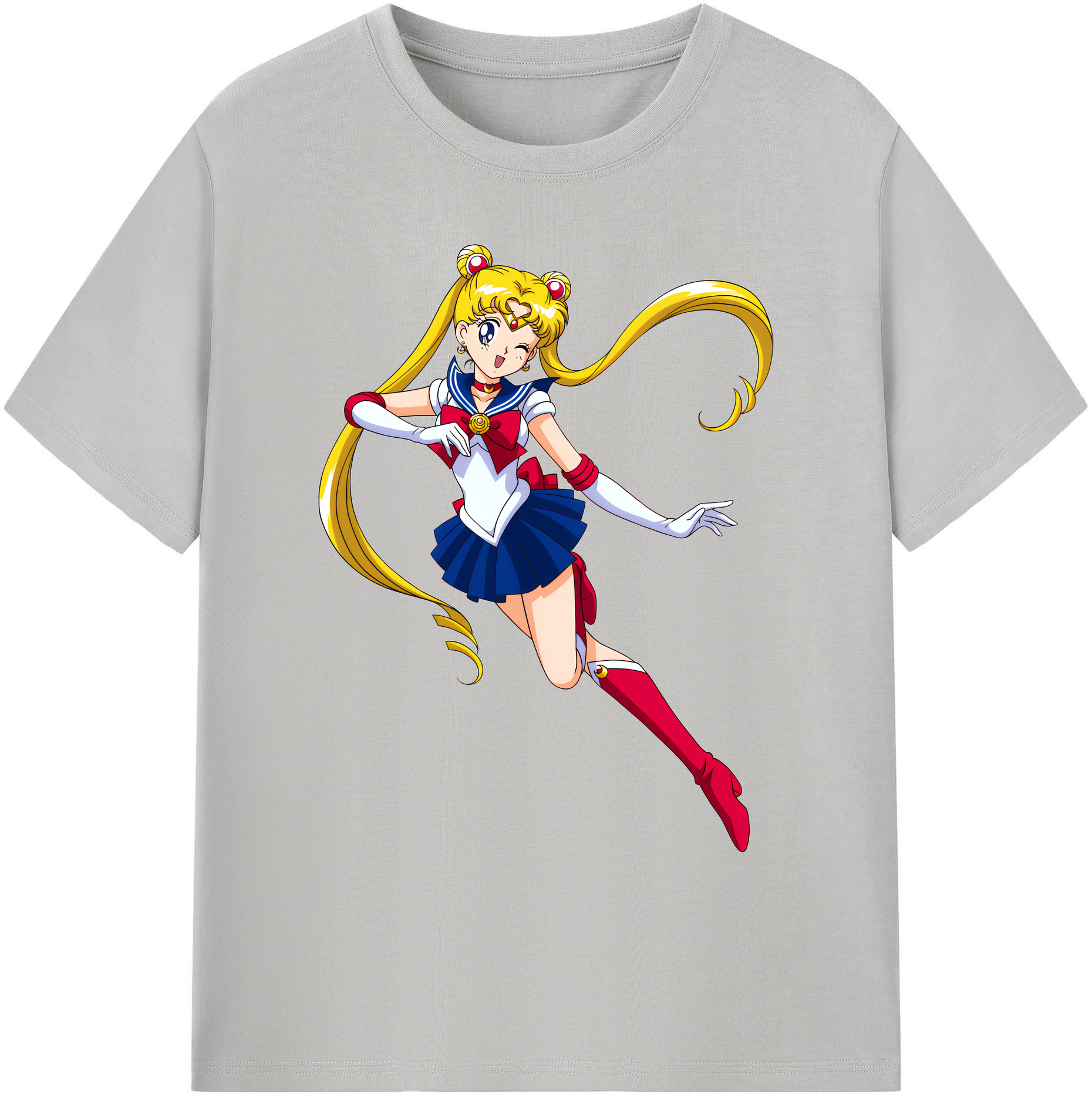 （画像用） 美少女戦士セーラームーン 月野 うさぎ つきの うさぎ Sailor Moon Tsukino Usagi 綿100％ メンズ半袖Tシャツ｜肌触りやわらか＆通気性