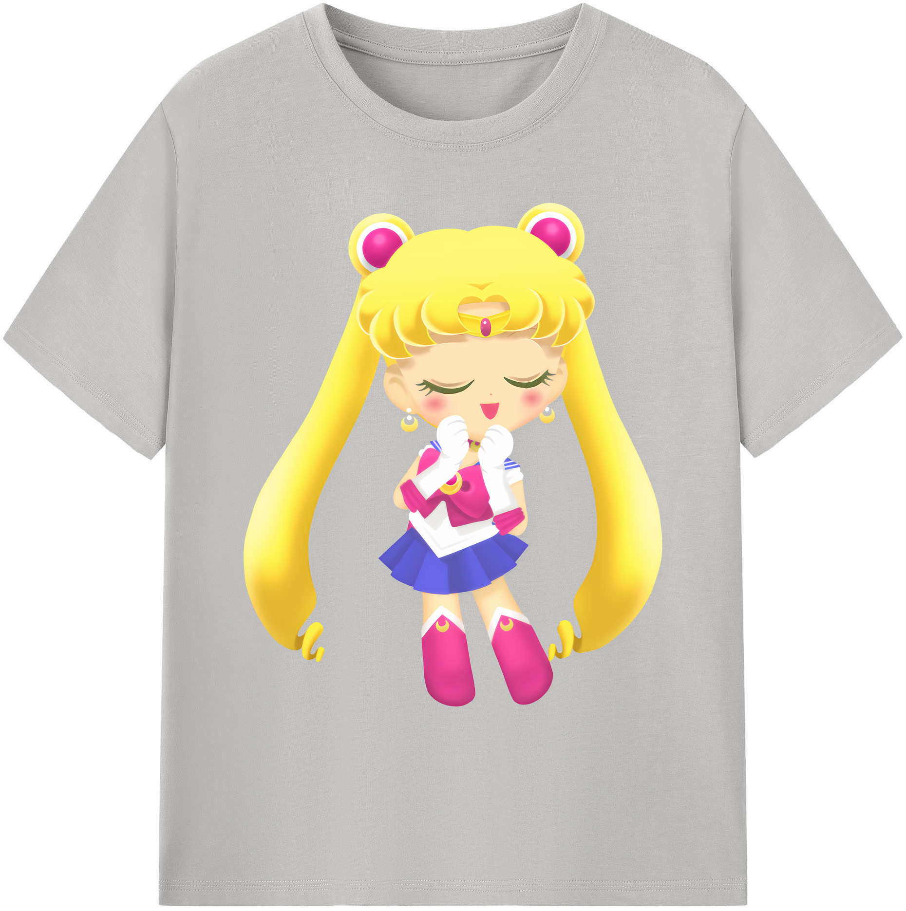 （画像用） 美少女戦士セーラームーン 月野 うさぎ つきの うさぎ Sailor Moon Tsukino Usagi 綿100％ メンズ半袖Tシャツ｜肌触りやわらか＆通気性