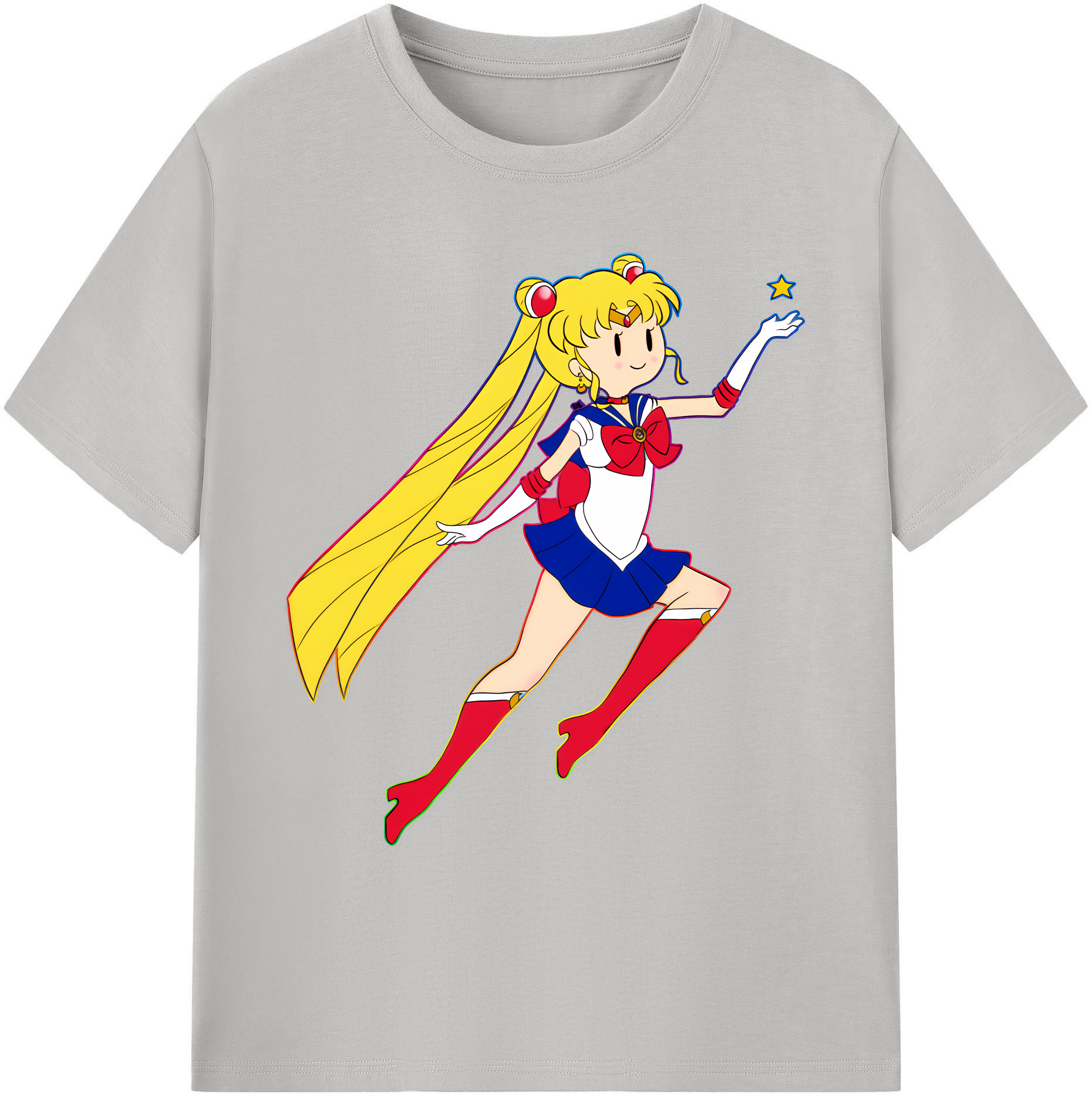 （画像用） 美少女戦士セーラームーン 月野 うさぎ つきの うさぎ Sailor Moon Tsukino Usagi 綿100％ メンズ半袖Tシャツ｜肌触りやわらか＆通気性