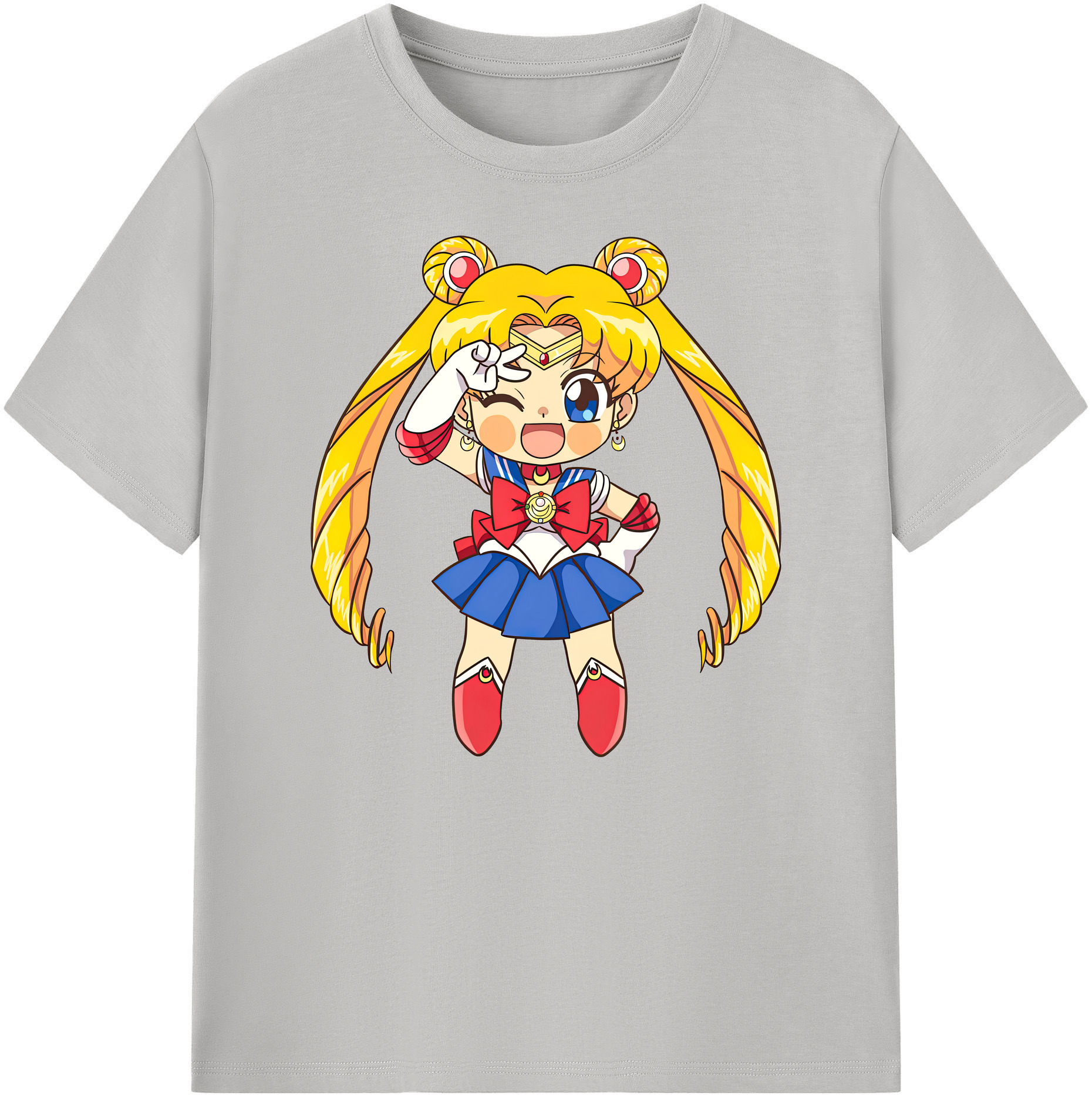 （画像用） 美少女戦士セーラームーン 月野 うさぎ つきの うさぎ Sailor Moon Tsukino Usagi 綿100％ メンズ半袖Tシャツ｜肌触りやわらか＆通気性