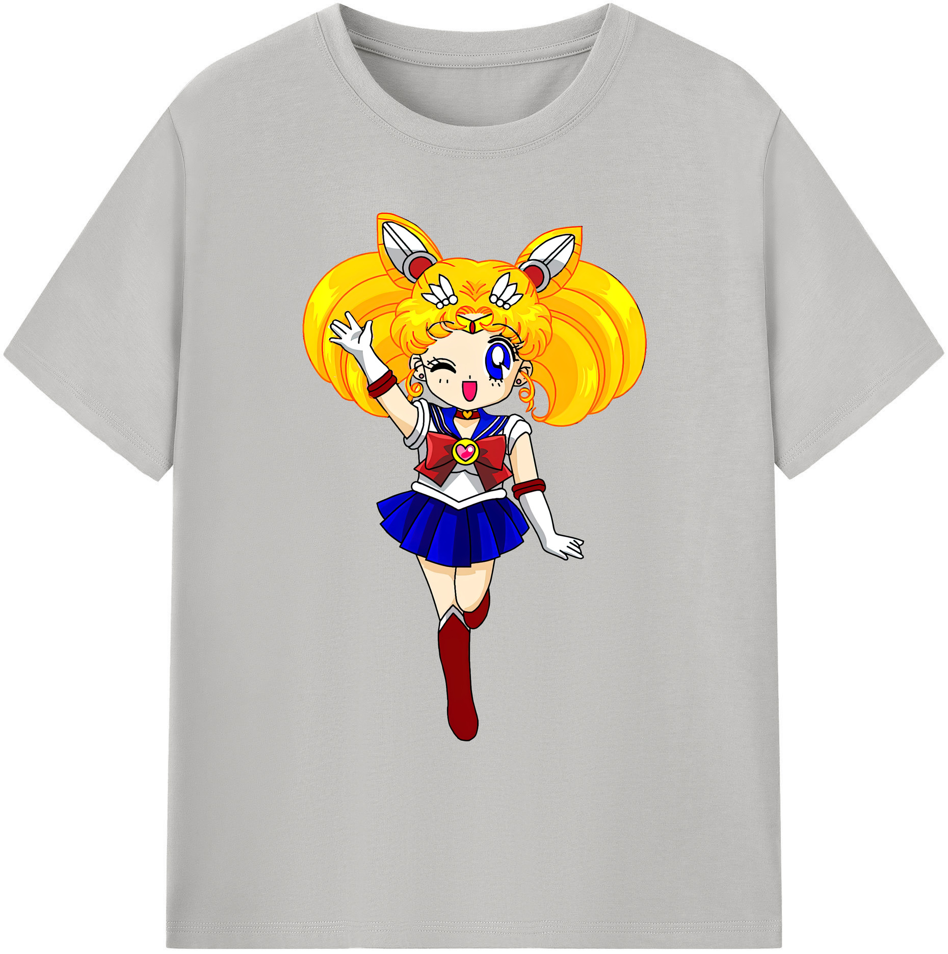 （画像用） 美少女戦士セーラームーン 月野 うさぎ つきの うさぎ Sailor Moon Tsukino Usagi 綿100％ メンズ半袖Tシャツ｜肌触りやわらか＆通気性