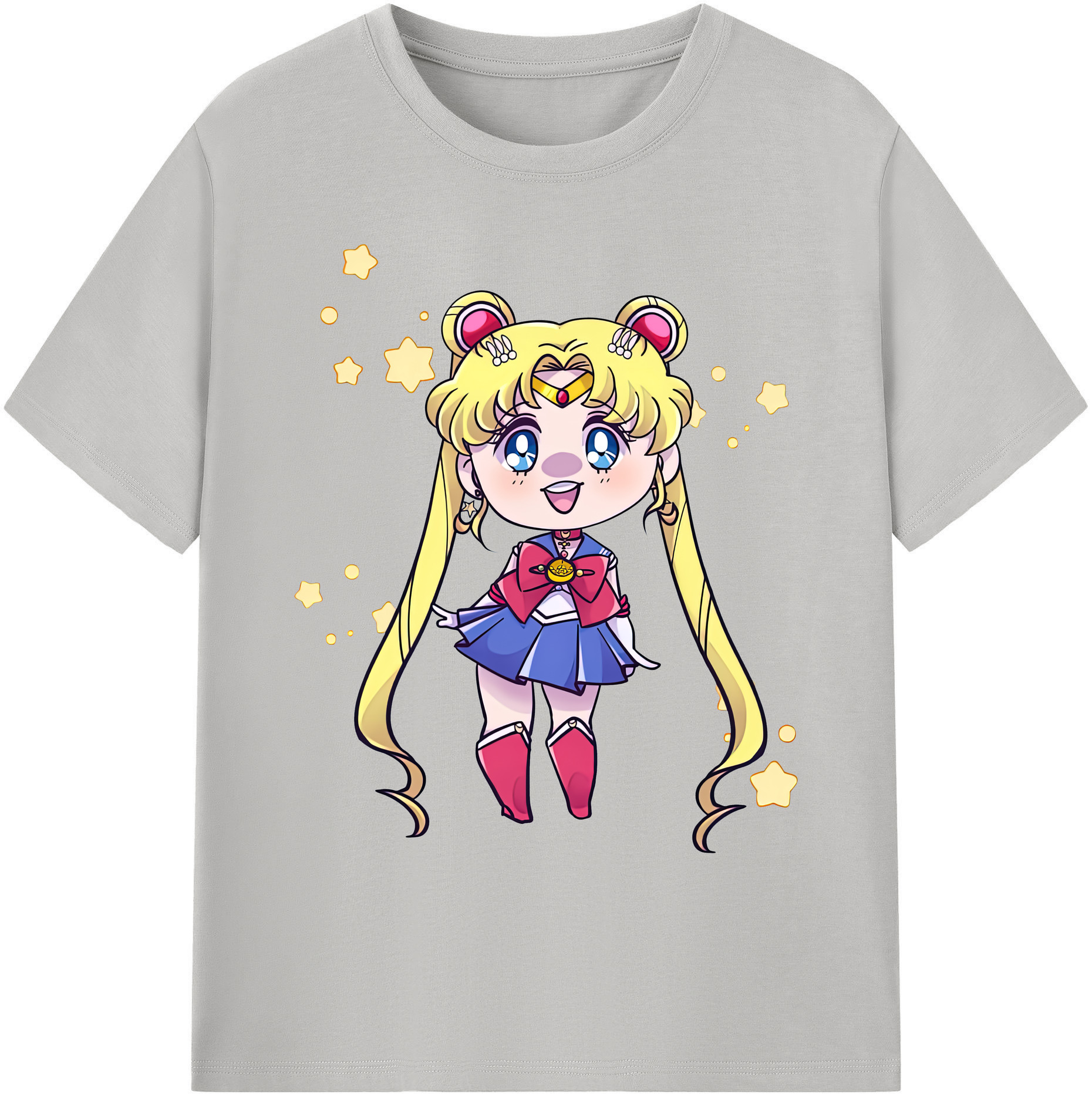 （画像用） 美少女戦士セーラームーン 月野 うさぎ つきの うさぎ Sailor Moon Tsukino Usagi 綿100％ メンズ半袖Tシャツ｜肌触りやわらか＆通気性