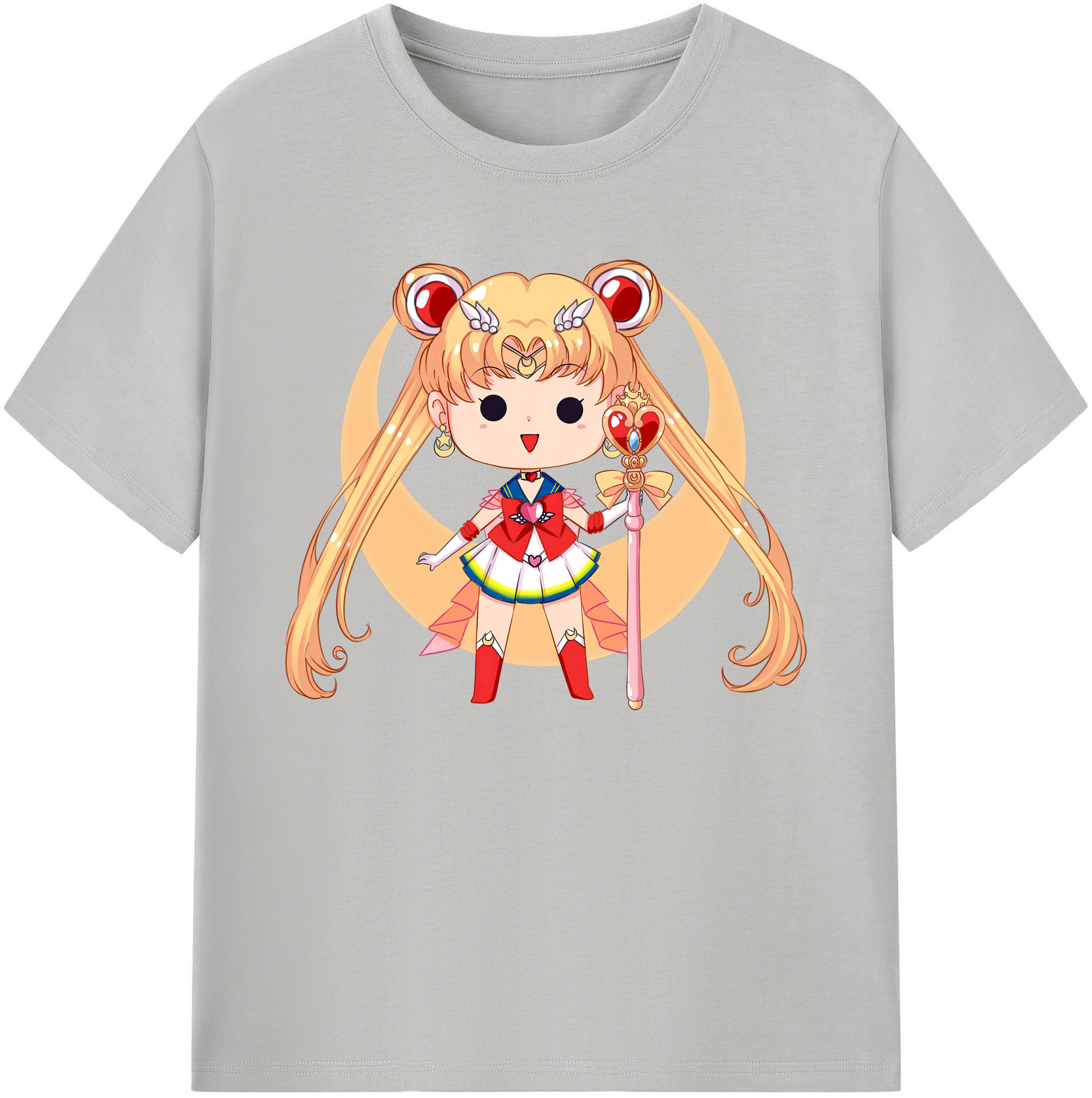 （画像用） 美少女戦士セーラームーン 月野 うさぎ つきの うさぎ Sailor Moon Tsukino Usagi 綿100％ メンズ半袖Tシャツ｜肌触りやわらか＆通気性
