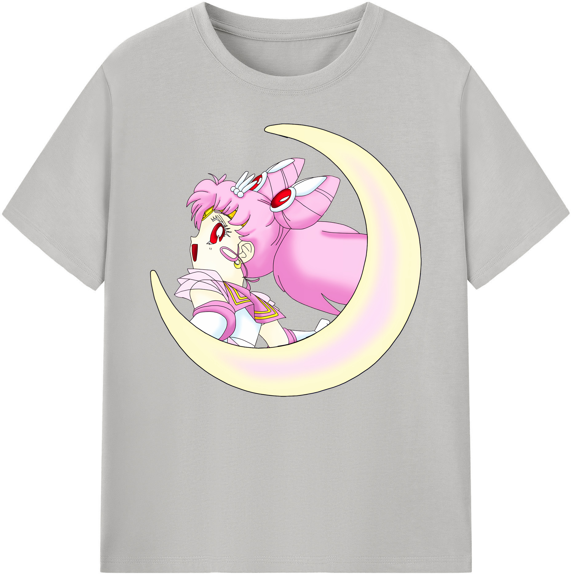 （画像用） 美少女戦士セーラームーン ちびうさ Sailor Moon Chibiusa Tsukino Usagi Small Lady Serenity 綿100％ メンズ半袖Tシャツ｜肌触りやわらか＆通気性